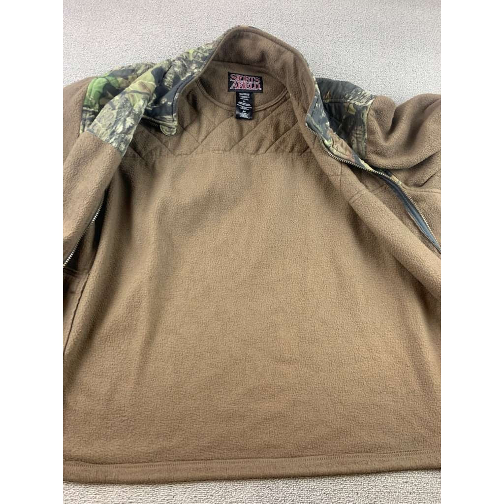 Sports Afield Jacket Camo Men's XL Full Zip Pockets Brown Woodland Hunting