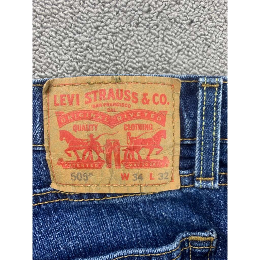 Levi's Men's Straight Leg Denim Jeans Size W34 L32 Blue Medium Wash