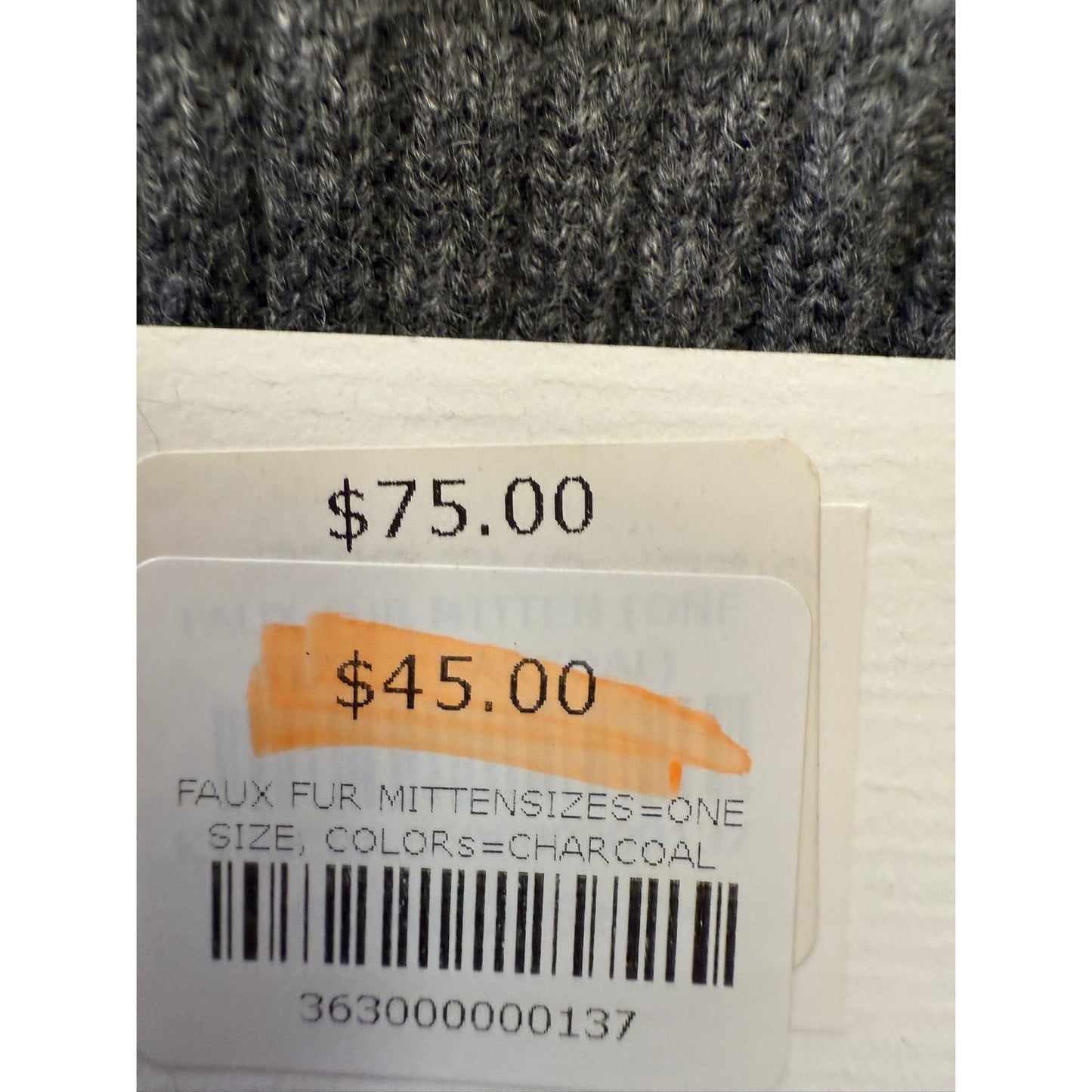 Carolina Amato Women's One Size Gray Wool Cashmere Blend Mittens NWT