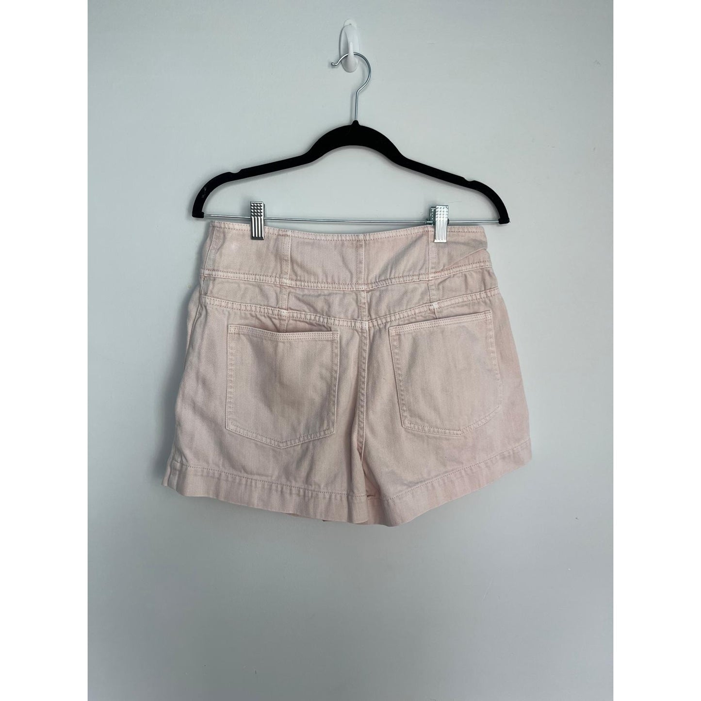 Ulla Johnson Button Front Shorts Women 6 Pink High Rise Utility Cotton