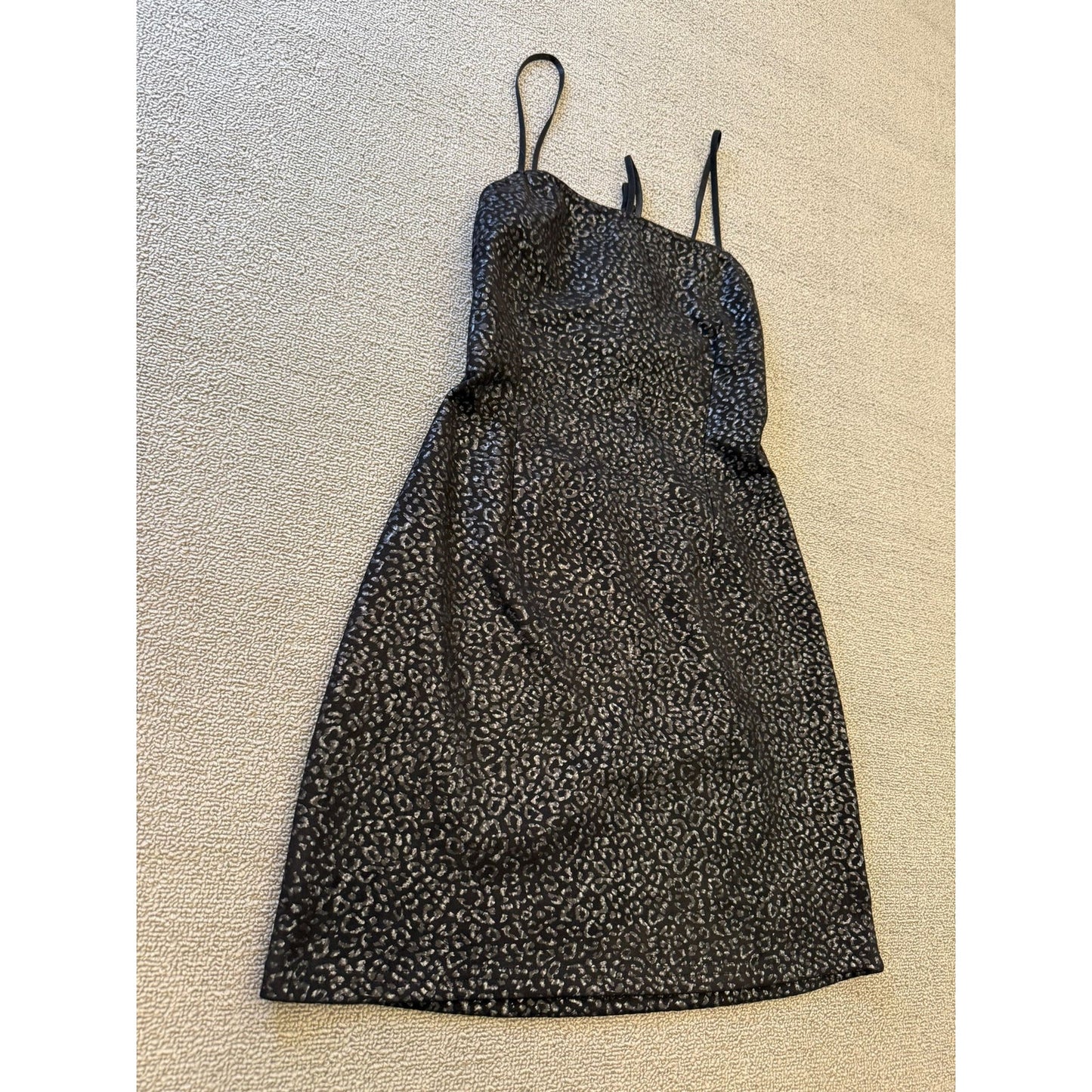 Urban Outfitters Female S P Black Metallic Animal Print Spaghetti Strap Dress