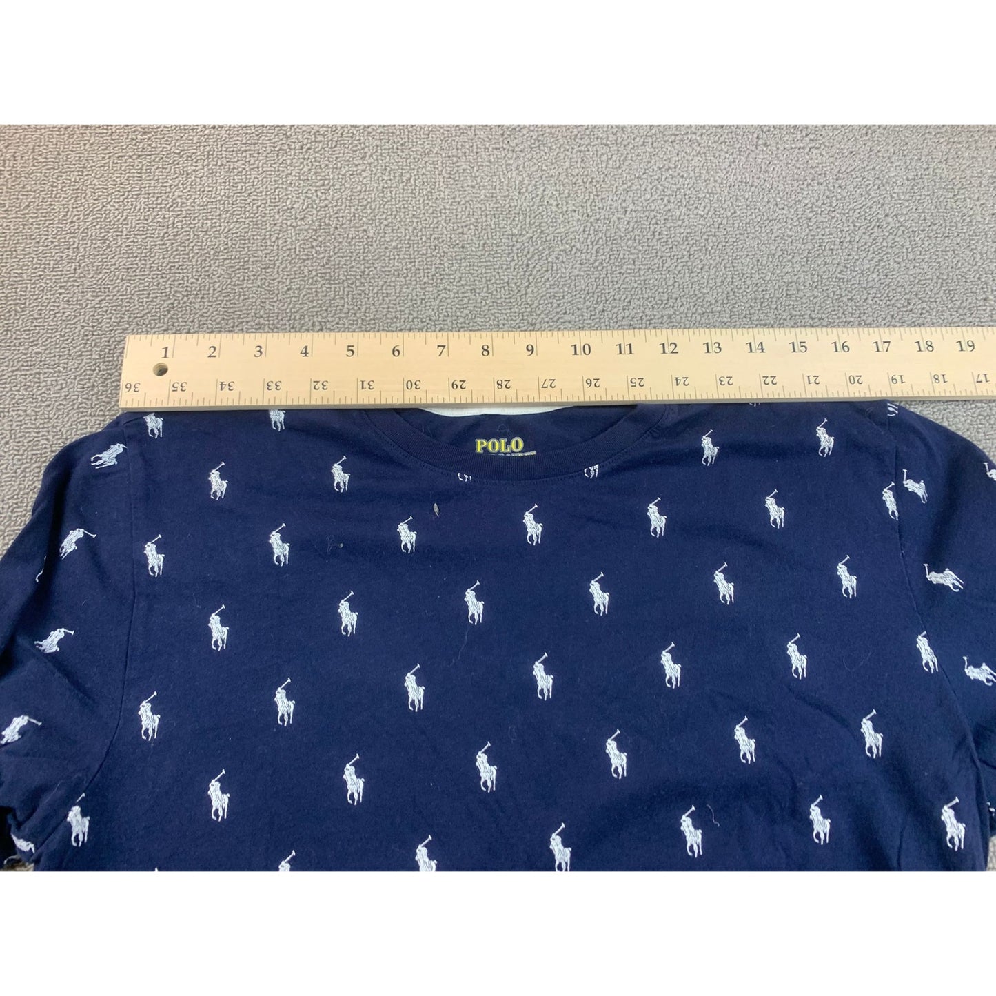 Polo Ralph Lauren Men's Medium Navy All Over Print Crewneck T-Shirt