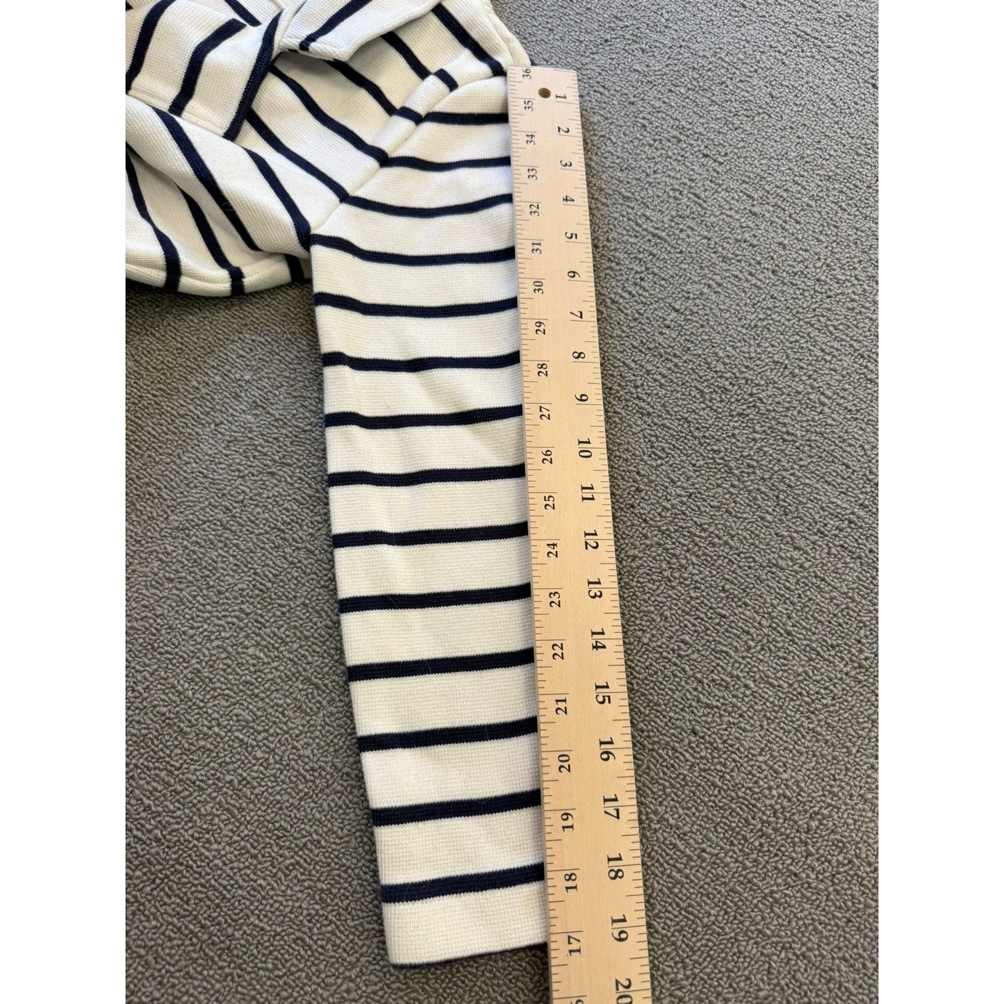Boston Proper Women's Small White Black Striped Double Breasted Sweater Jacket