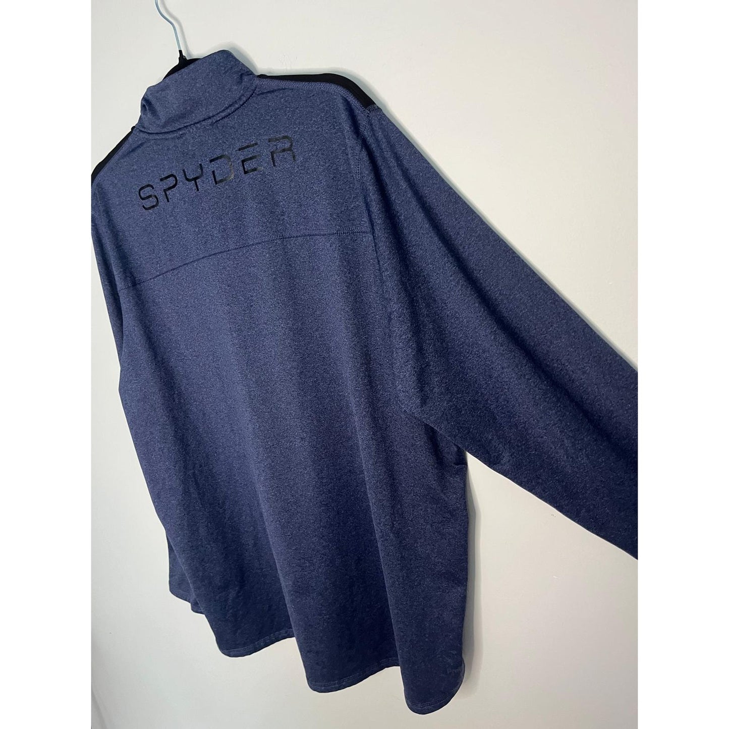 Spyder Active Quarter Zip Pullover Men XL Blue Stretch Performance Top