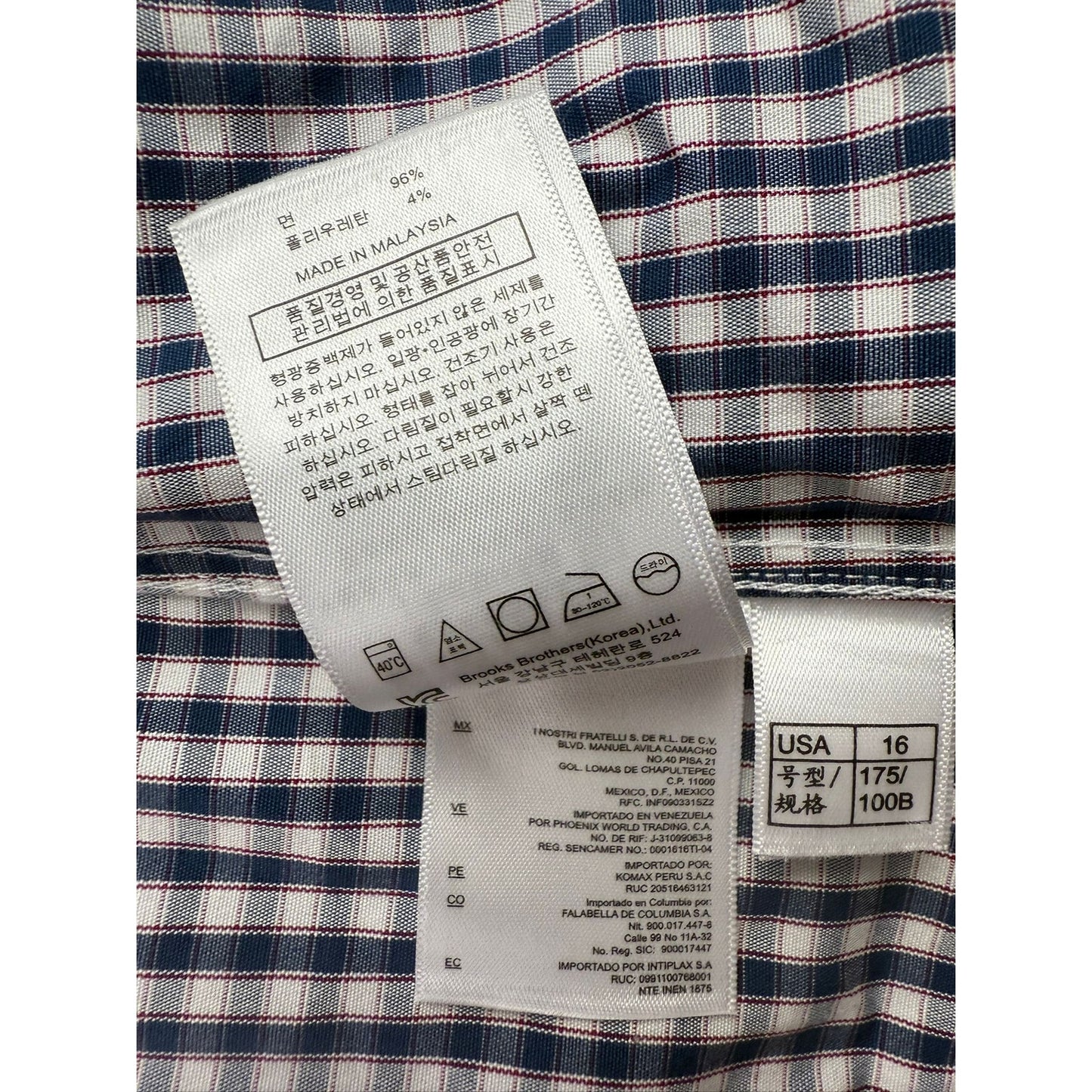 Brooks Brothers Regent Dress Shirt Men's 16-34 Navy Red White