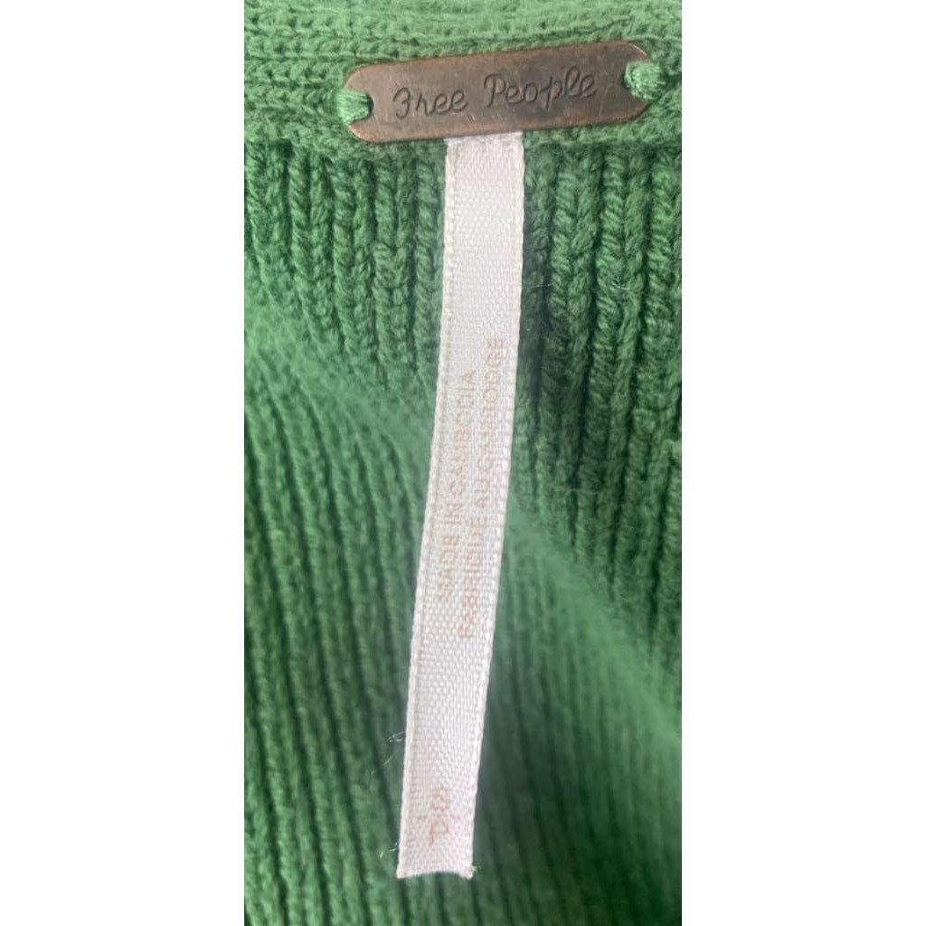 Free People Easy Street Tunic Sweater Size Small Green Knit Crewneck Oversized