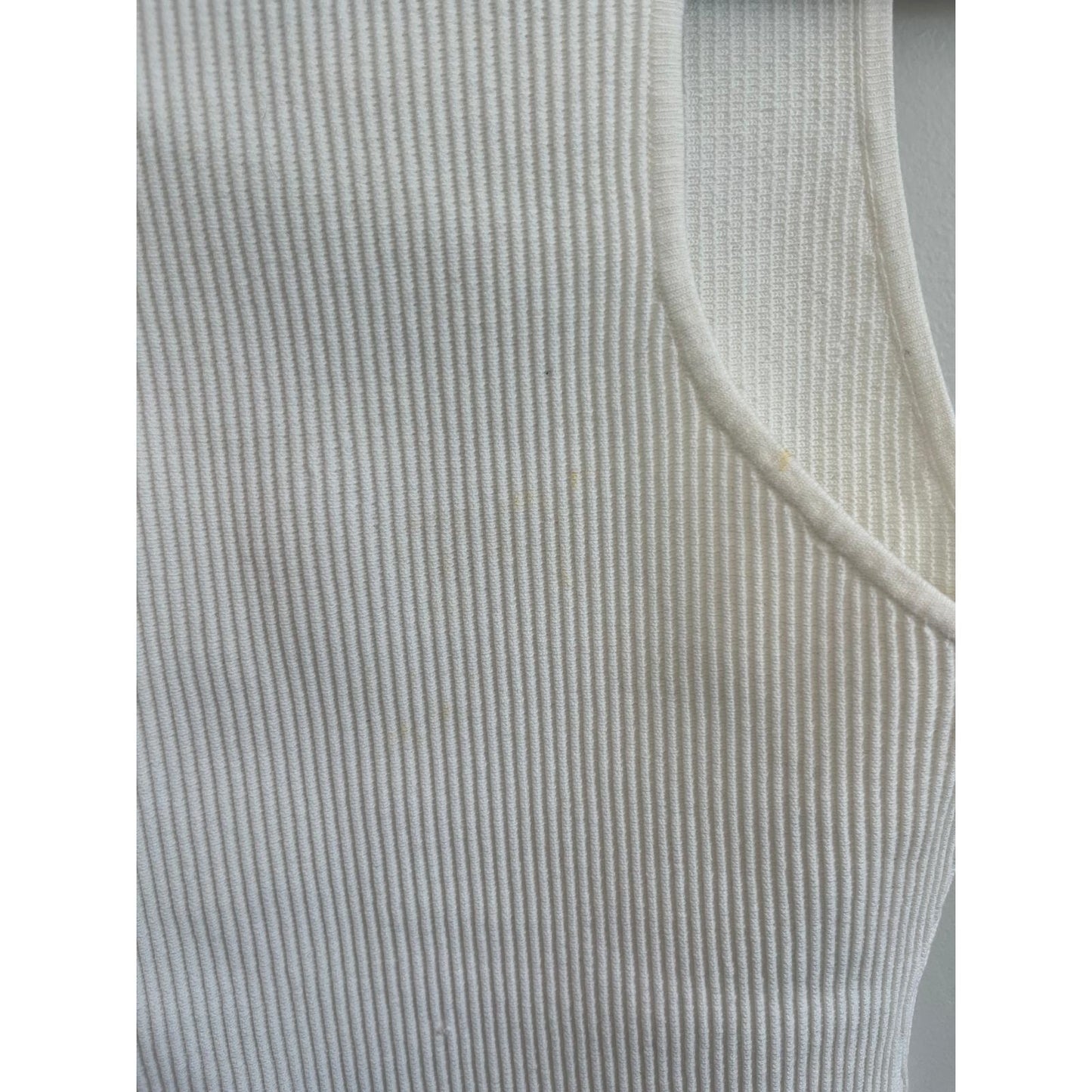 Babaton Sculpt Knit Tank Top Women S White Ribbed Sleeveless Minimalist NWT