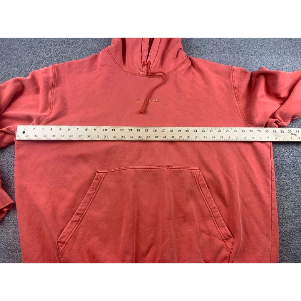 Adidas Originals Dyed Hoodie Men 2XL Coral Pullover Sweatshirt