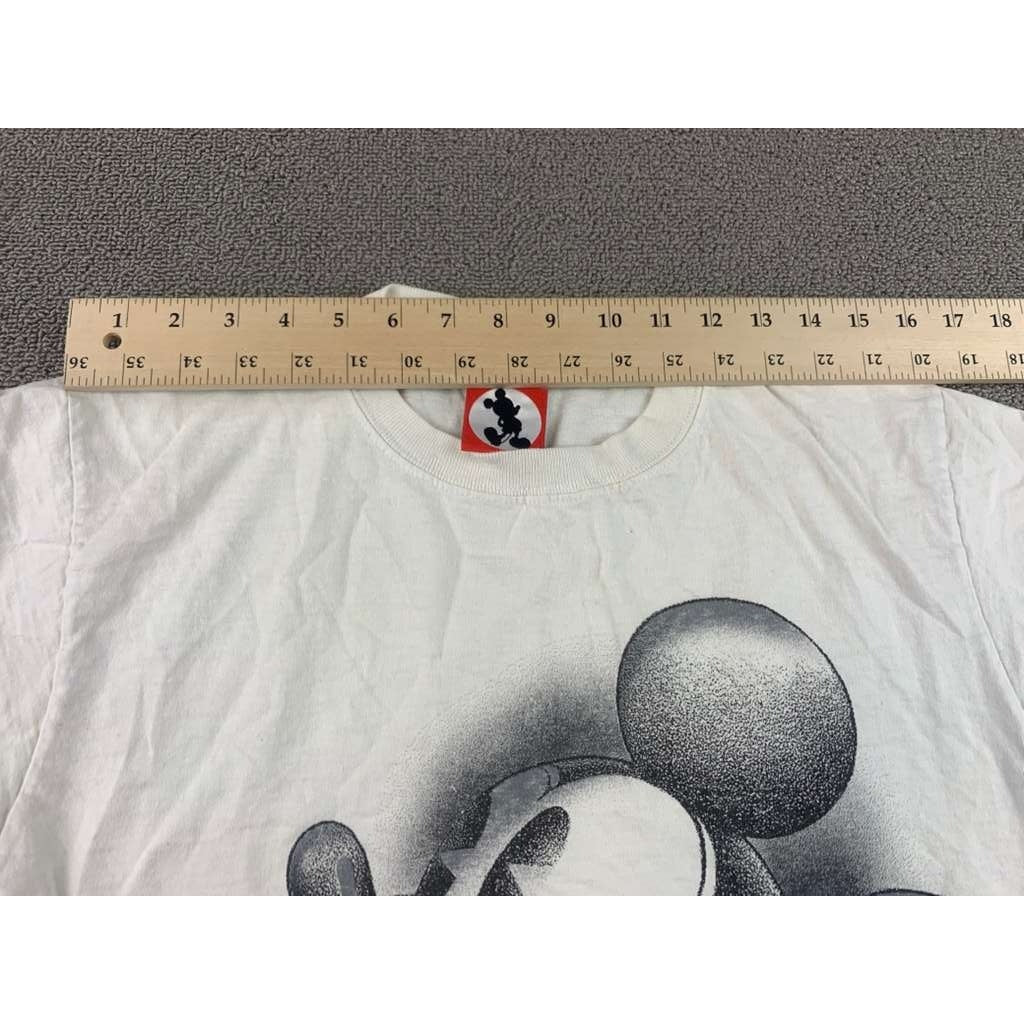Disney Mickey Inc Theme Parks Tee Medium White Big Face 90s Vintage USA