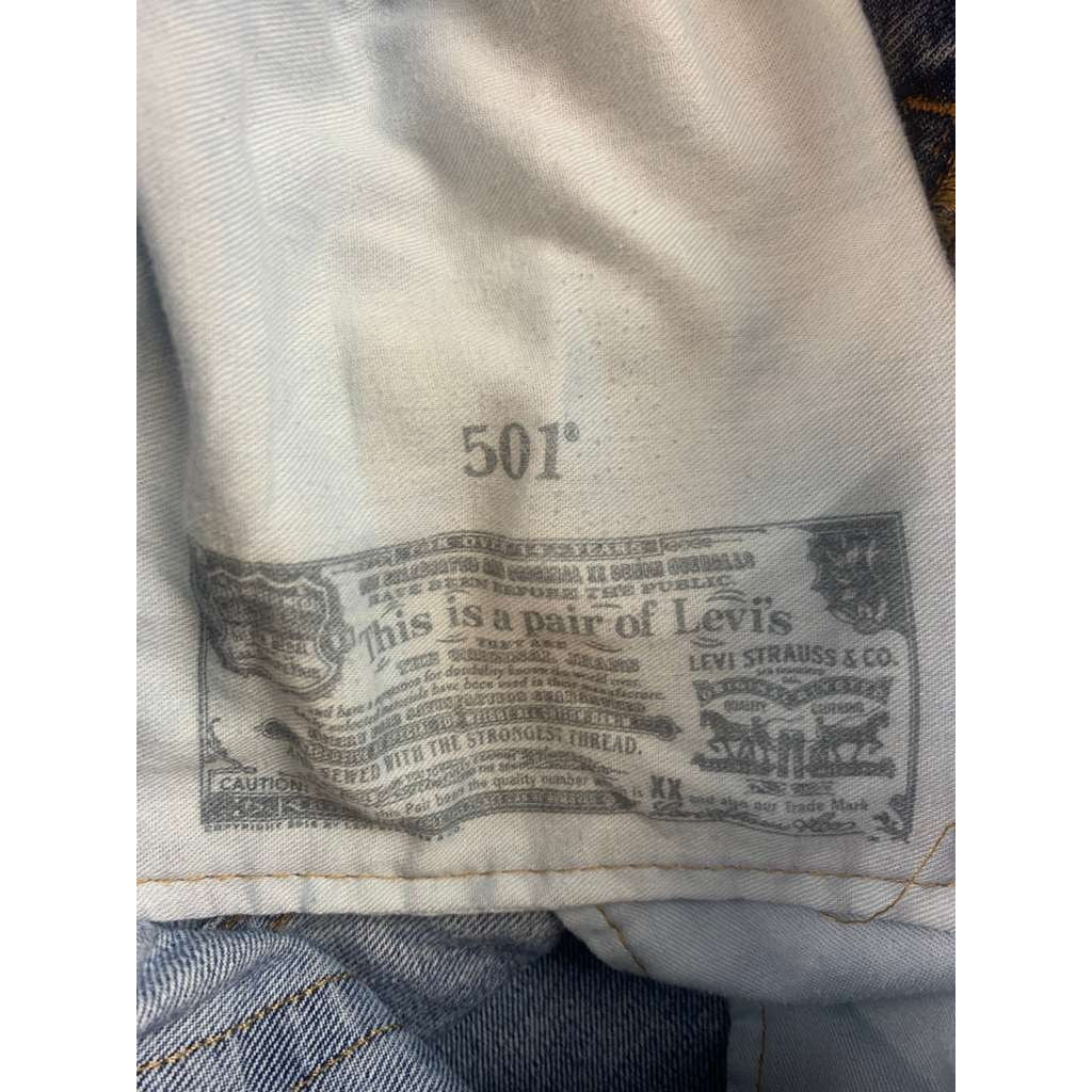 Levis 501 Jeans Men's W34 L32 Blue Classic Straight Leg Button Fly
