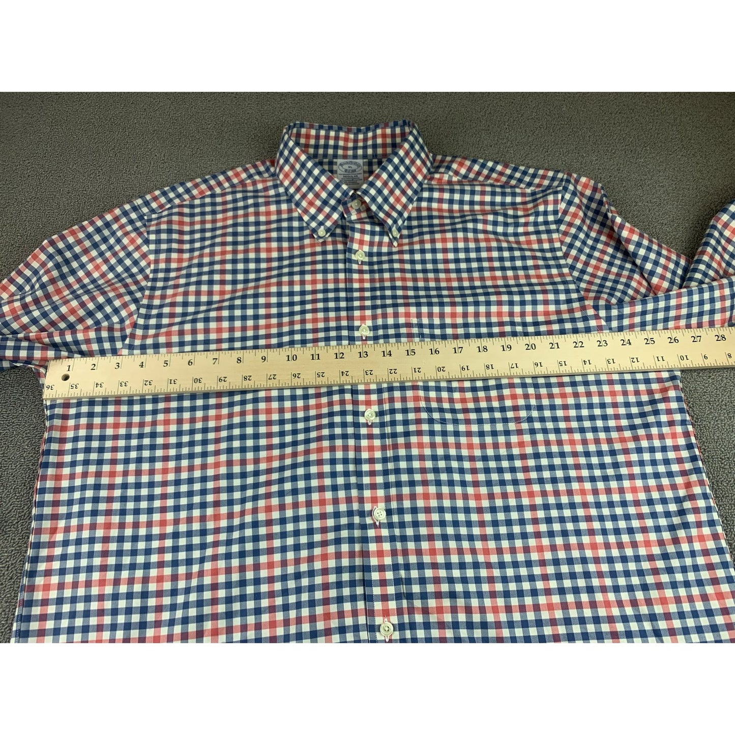 Y2K Brooks Brothers Shirt Men's XL Red Blue Check Button Up 346 Casual Preppy