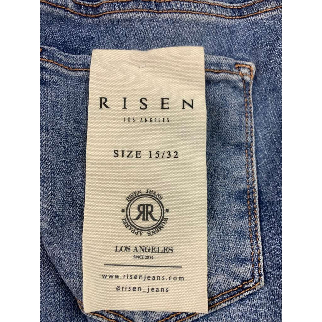 Risen Los Angeles Women 15/32 Blue Light Washed Jeans Bootcut Mid Rise