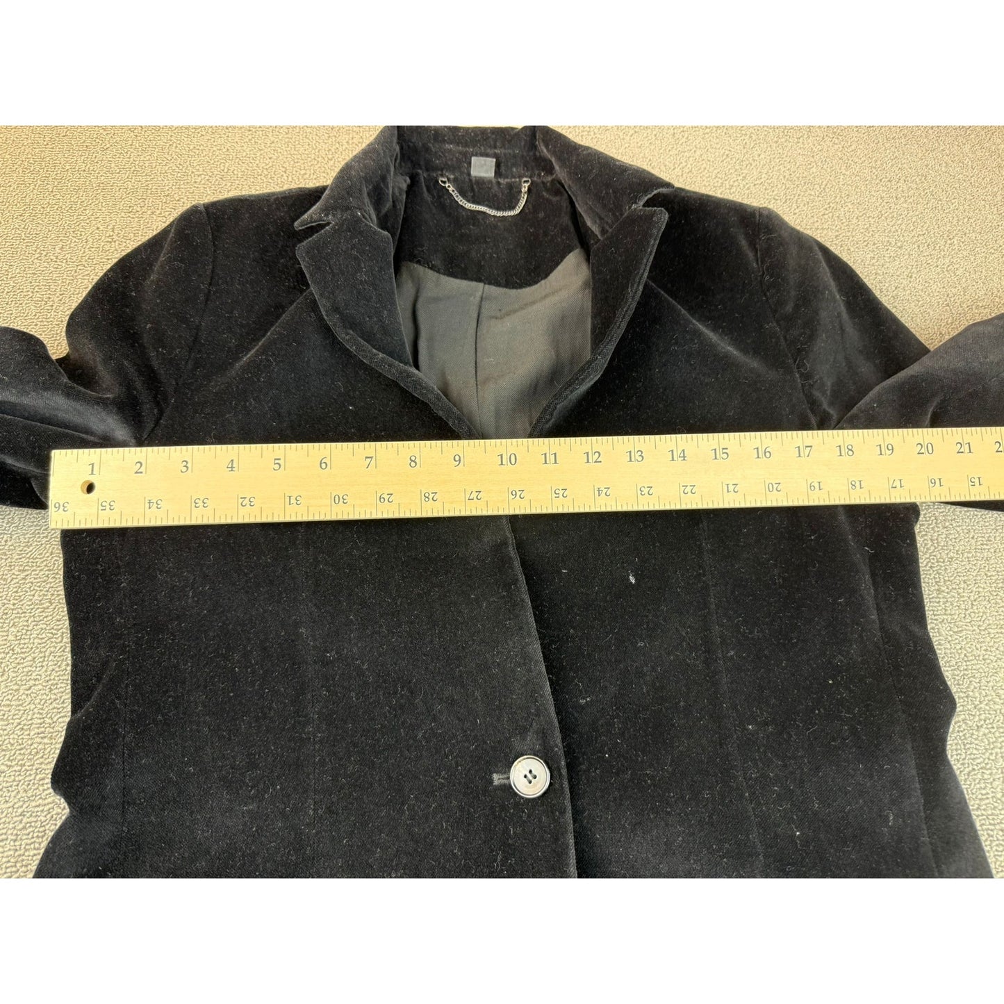 AllSaints Size 8 Black Leni Velvet Coat Button Up Long Cotton