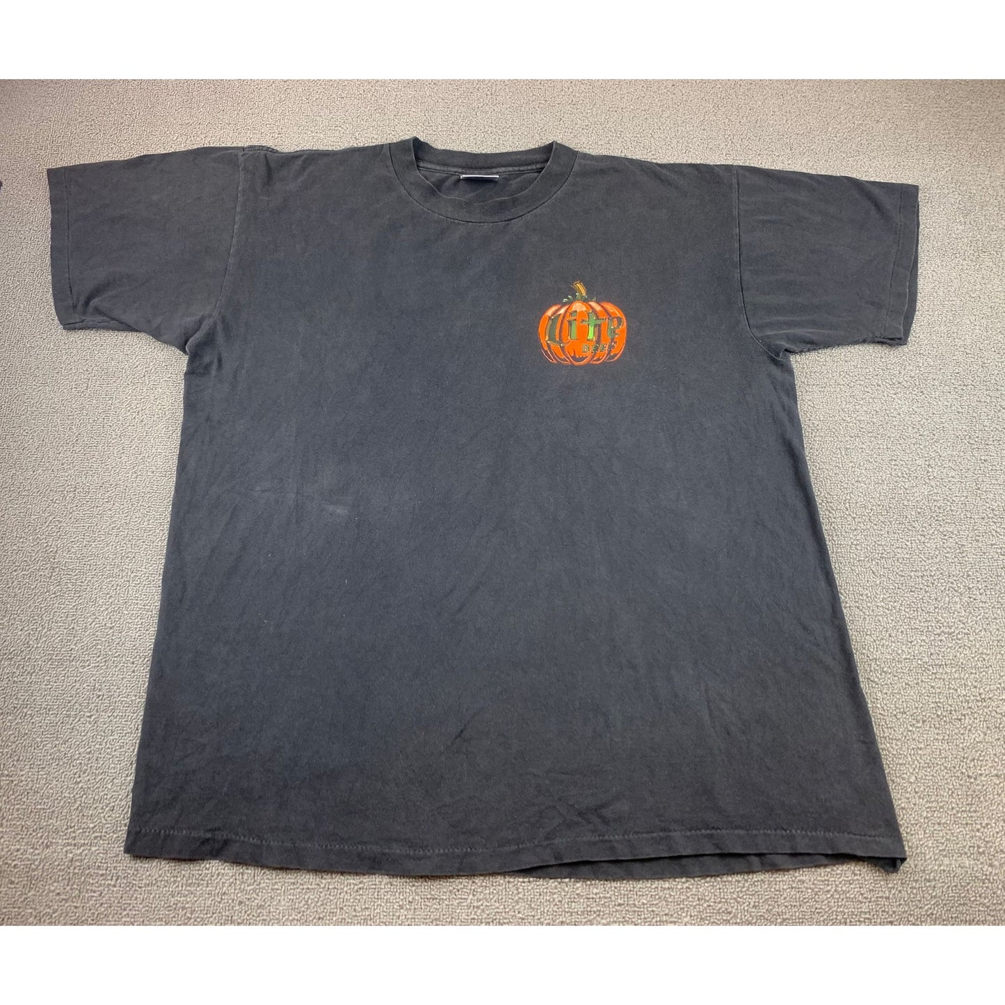 Vintage Oneita Power T Shirt XL Black Beer Lite Halloween Ghost Graphic USA Made
