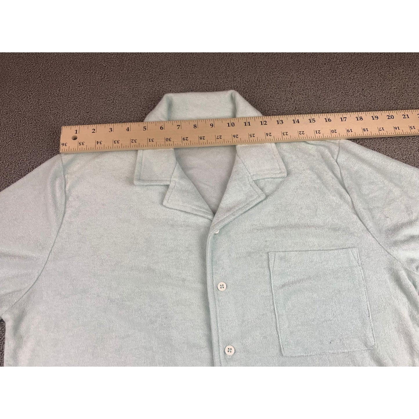 Onia Terry Camp Shirt Men's M Mint Green Short Sleeve Button Front Resort