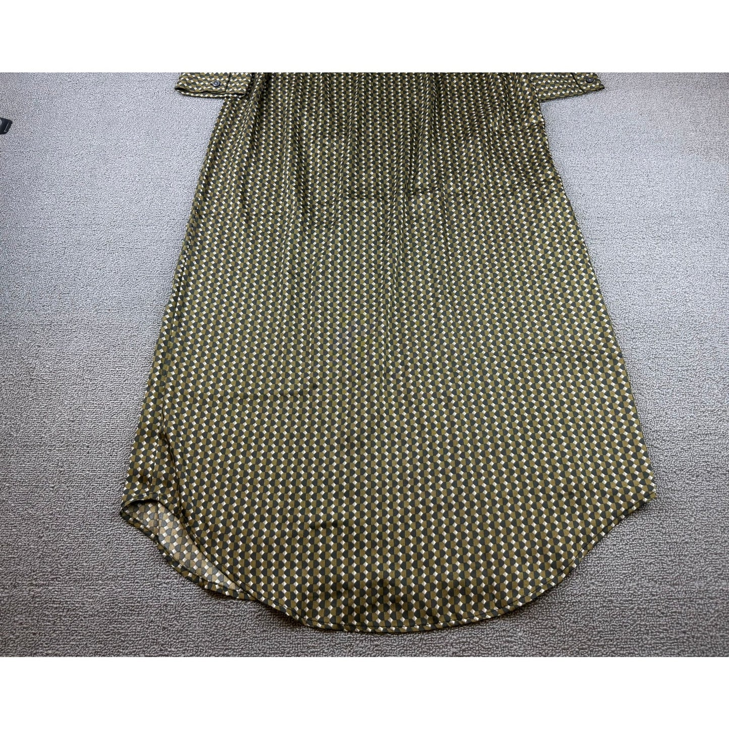 Banana Republic Women's Medium Green Black White Maxi Shirt Dress NWT