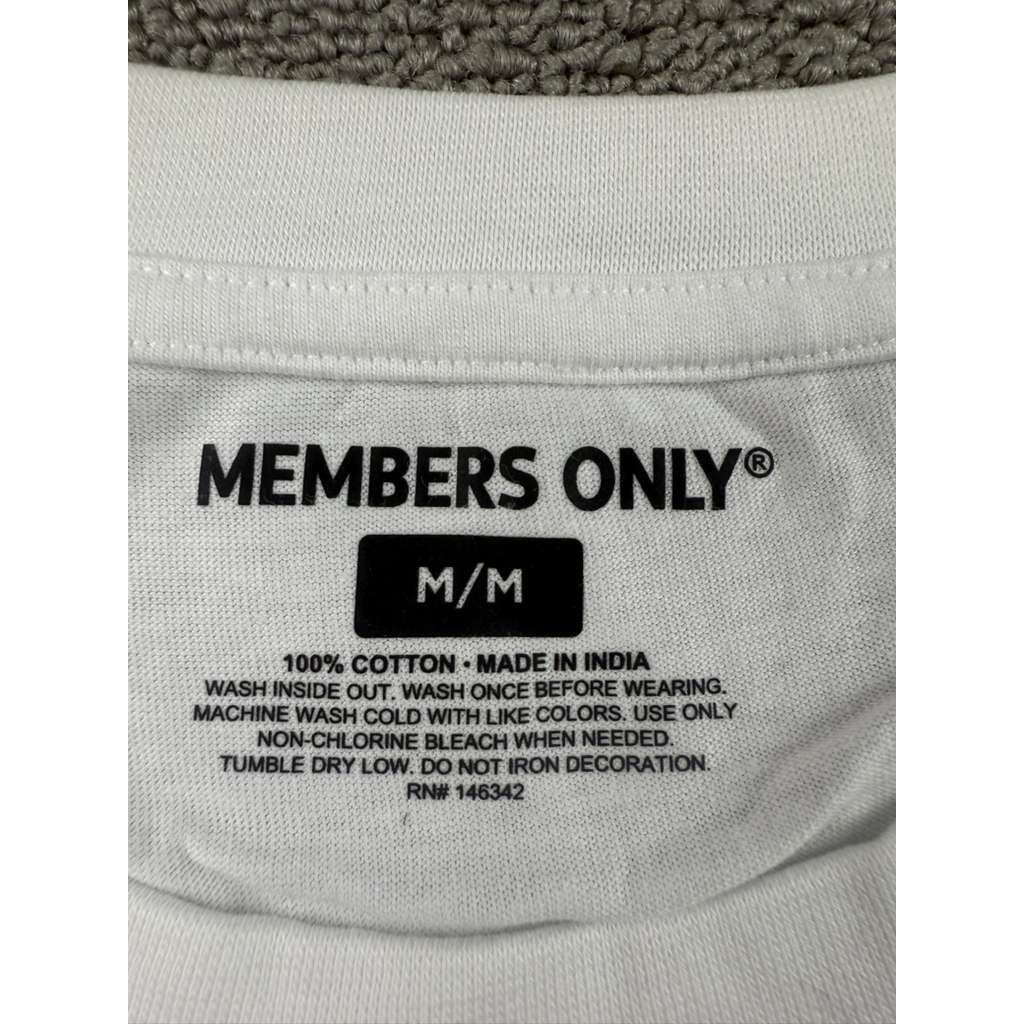 Members Only Graphic T Shirt Mens M White Bloody Bear Knife Logo Cotton