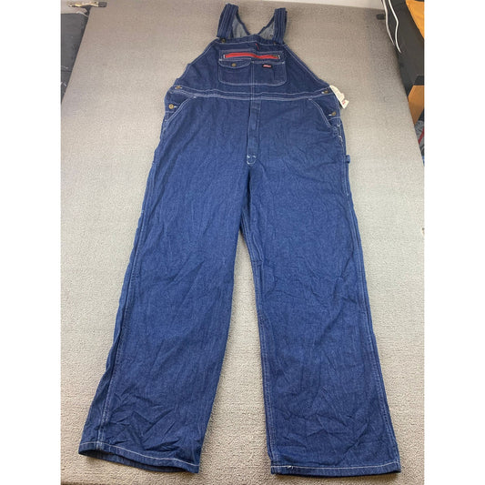 Dickies Overalls Men's XL R Dark Blue Denim Bib Jeans Workwear Overalls