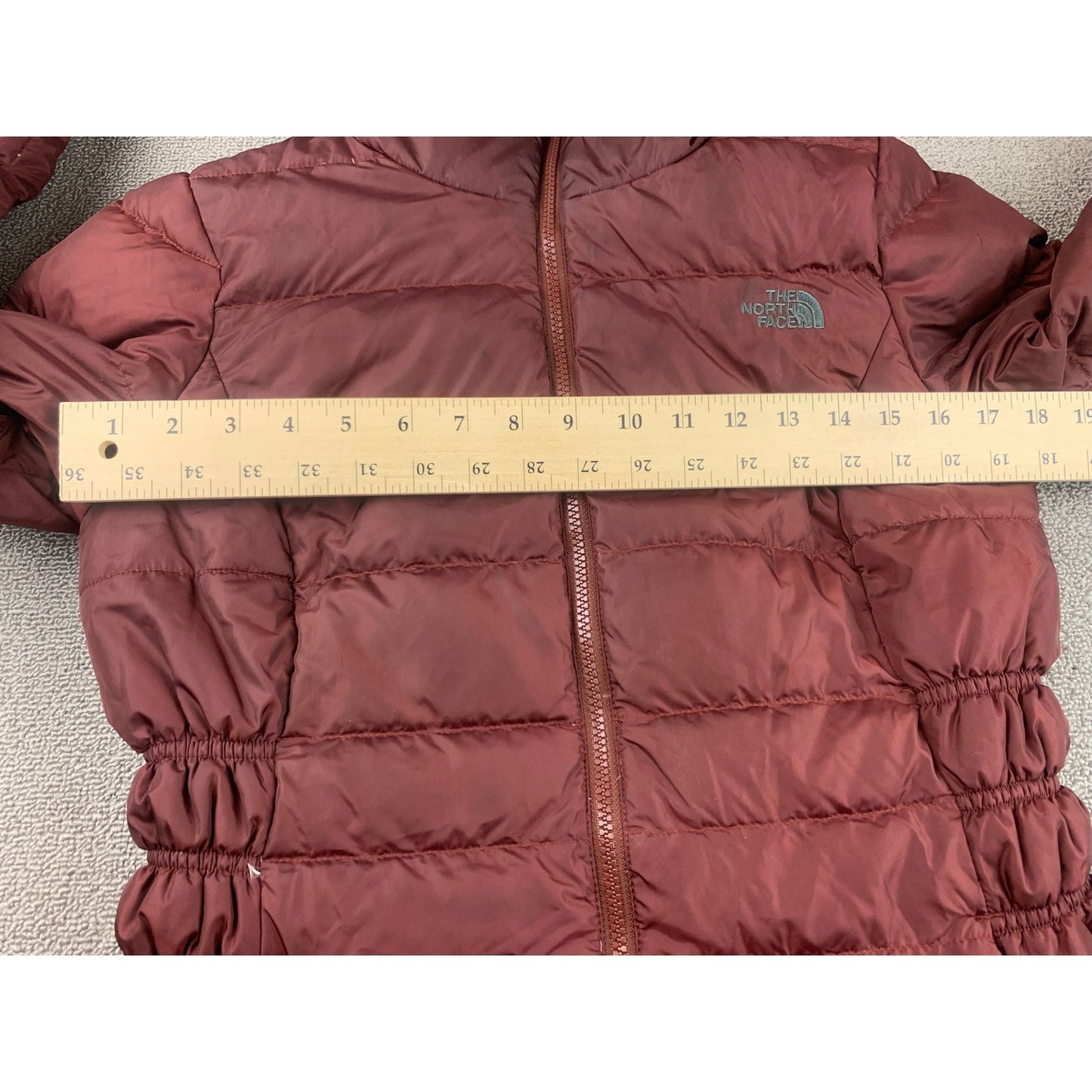 The North Face Women's Small Burgundy Red Hooded Puffer Down Jacket