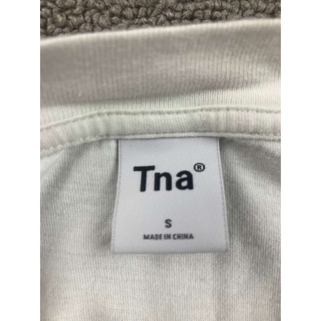 TNA Cropped Sweatshirt Women S White Elastic Hem Long Sleeve