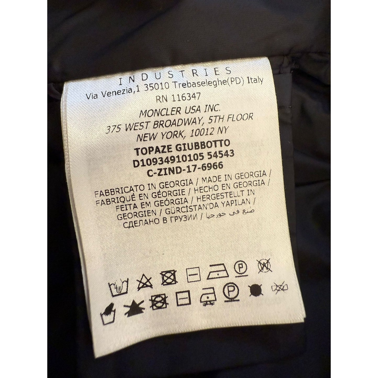 Moncler Size 3 Hooded Full Zip Jacket Black Rain Coat
