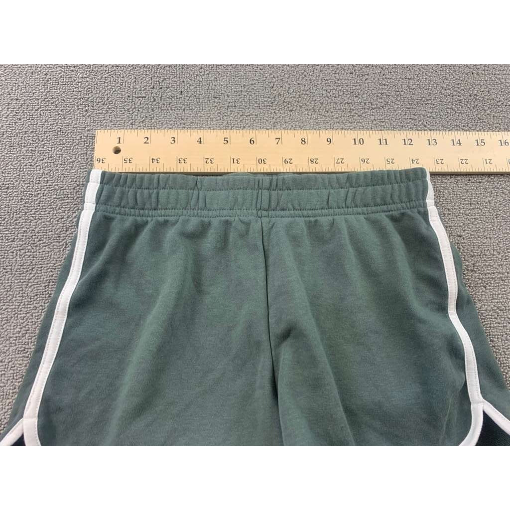 Fox Women XS Green White Athletic Running Shorts Trim Dolphin Hem