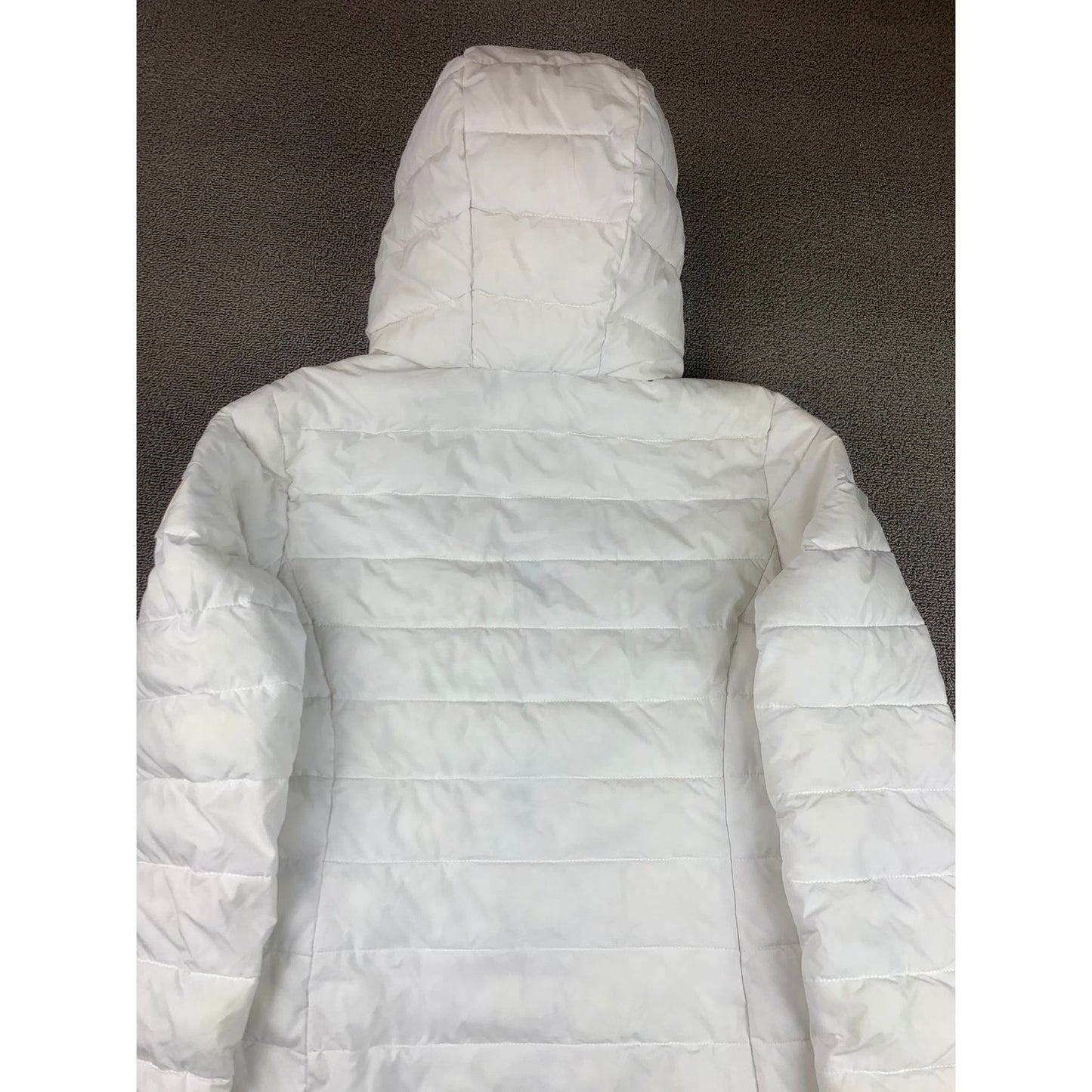 Guess Women's M White Puffer Jacket With Hood