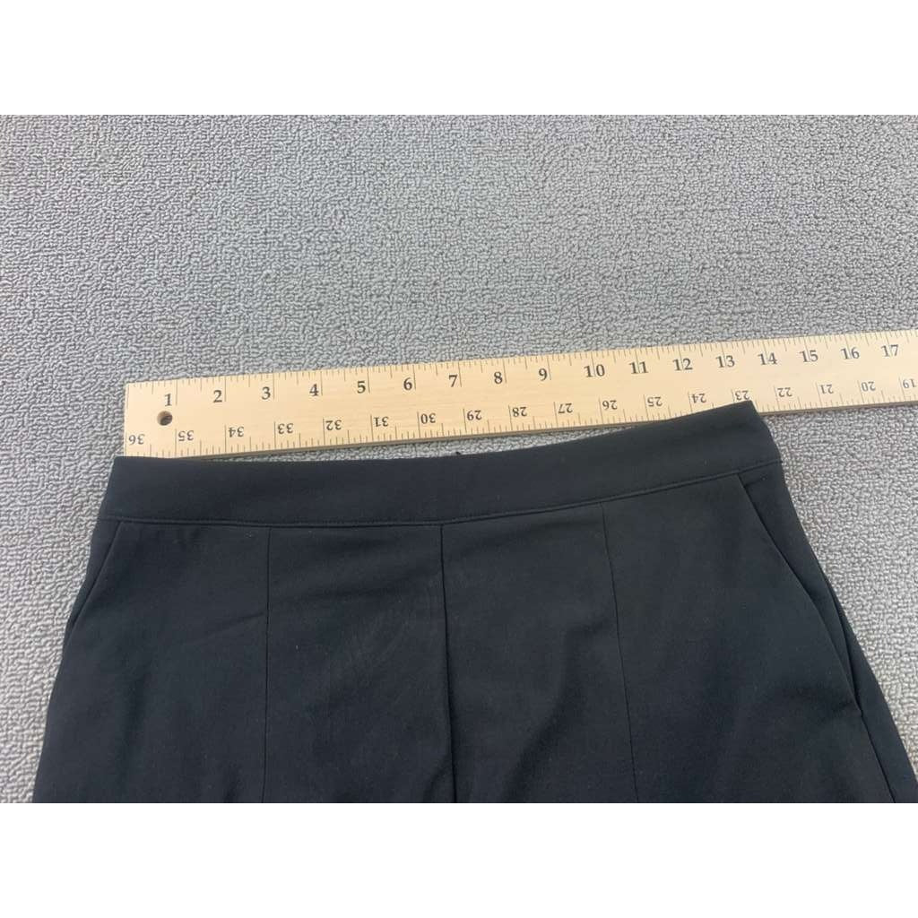 DO+BE Women S Black Wide Leg Pants High Rise Palazzo Front Pleat Slit Trouser