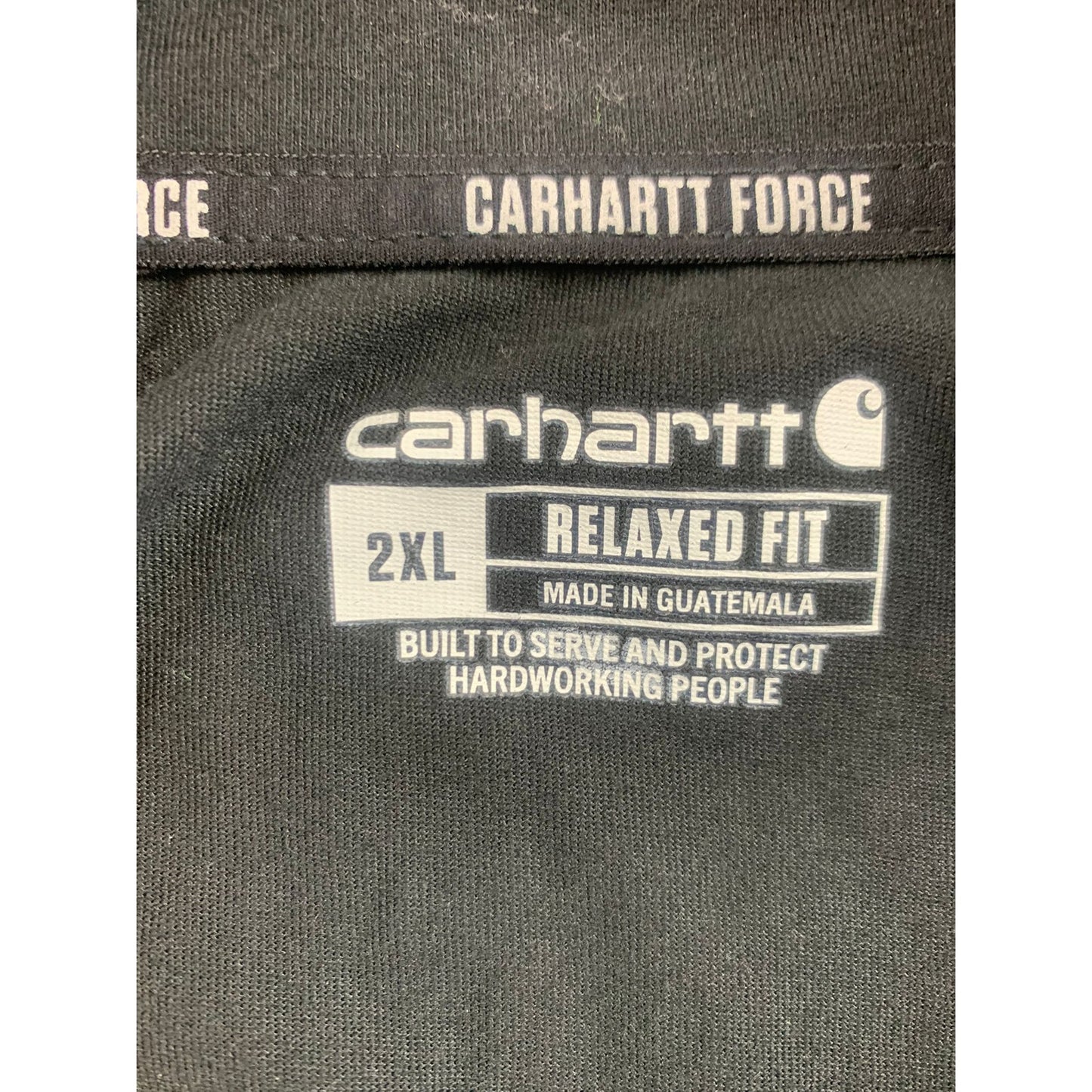 Carhartt Sweater Mens 2XL Black 1/4 Quarter Zip Performance Pullover Logo