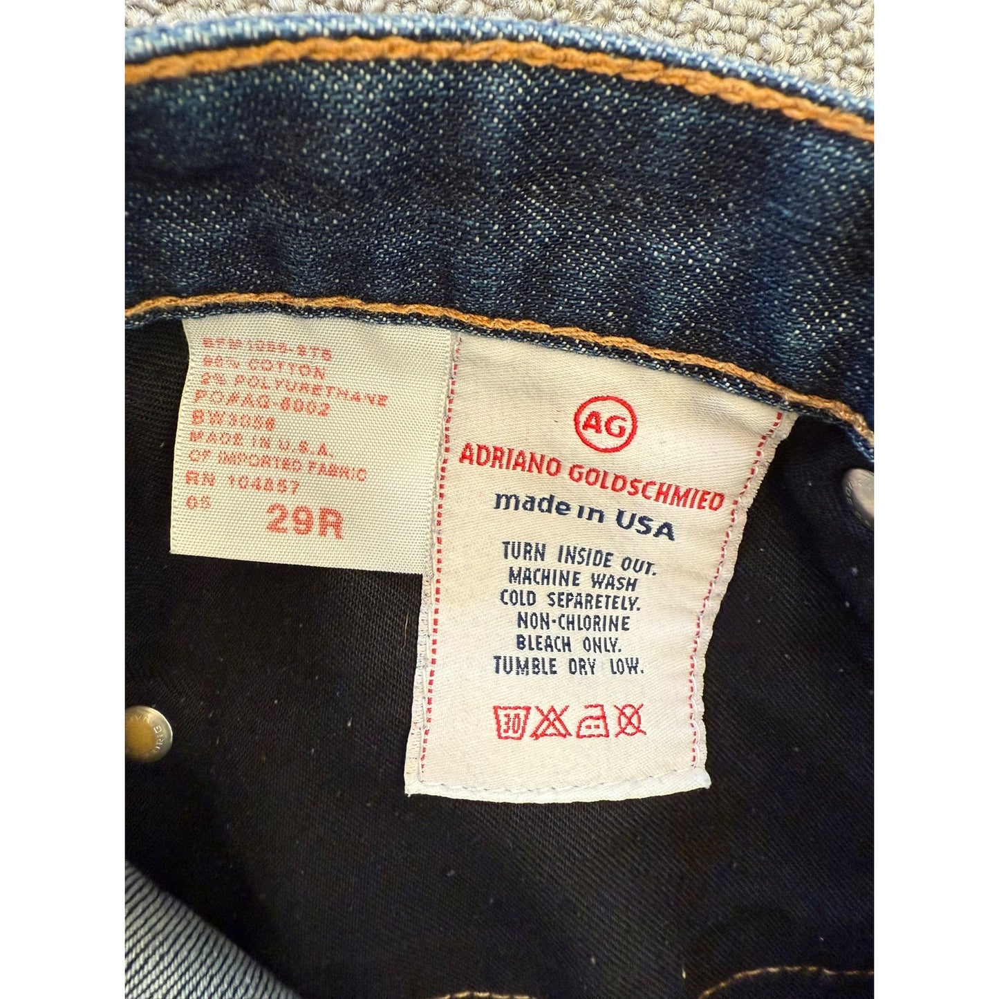 AG Adriano Goldschmied Size 29R Women's Dark Blue Wash Straight Denim Jeans