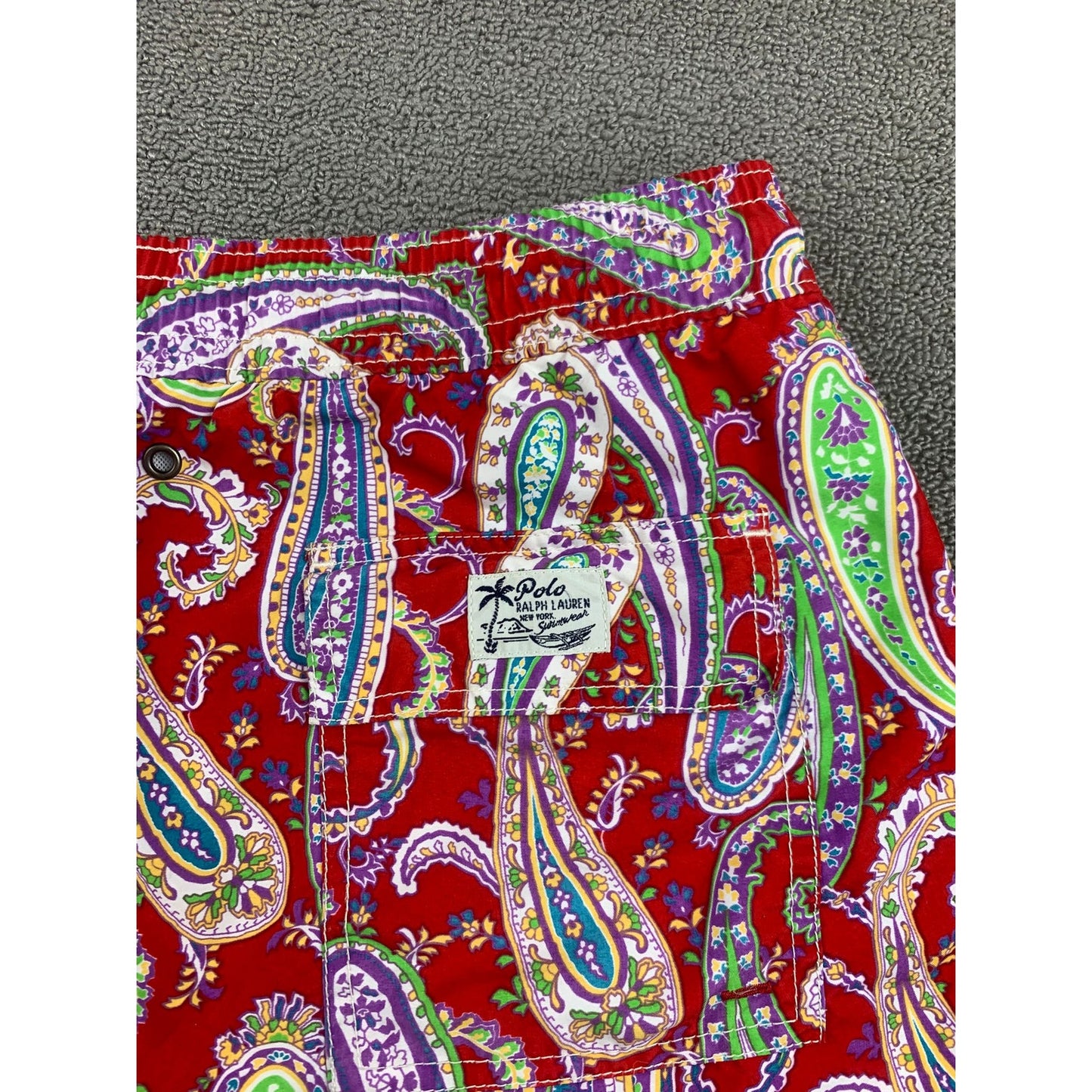 Polo Ralph Lauren Medium Island Board Shorts Paisley Swim Trunks Bathing Suit
