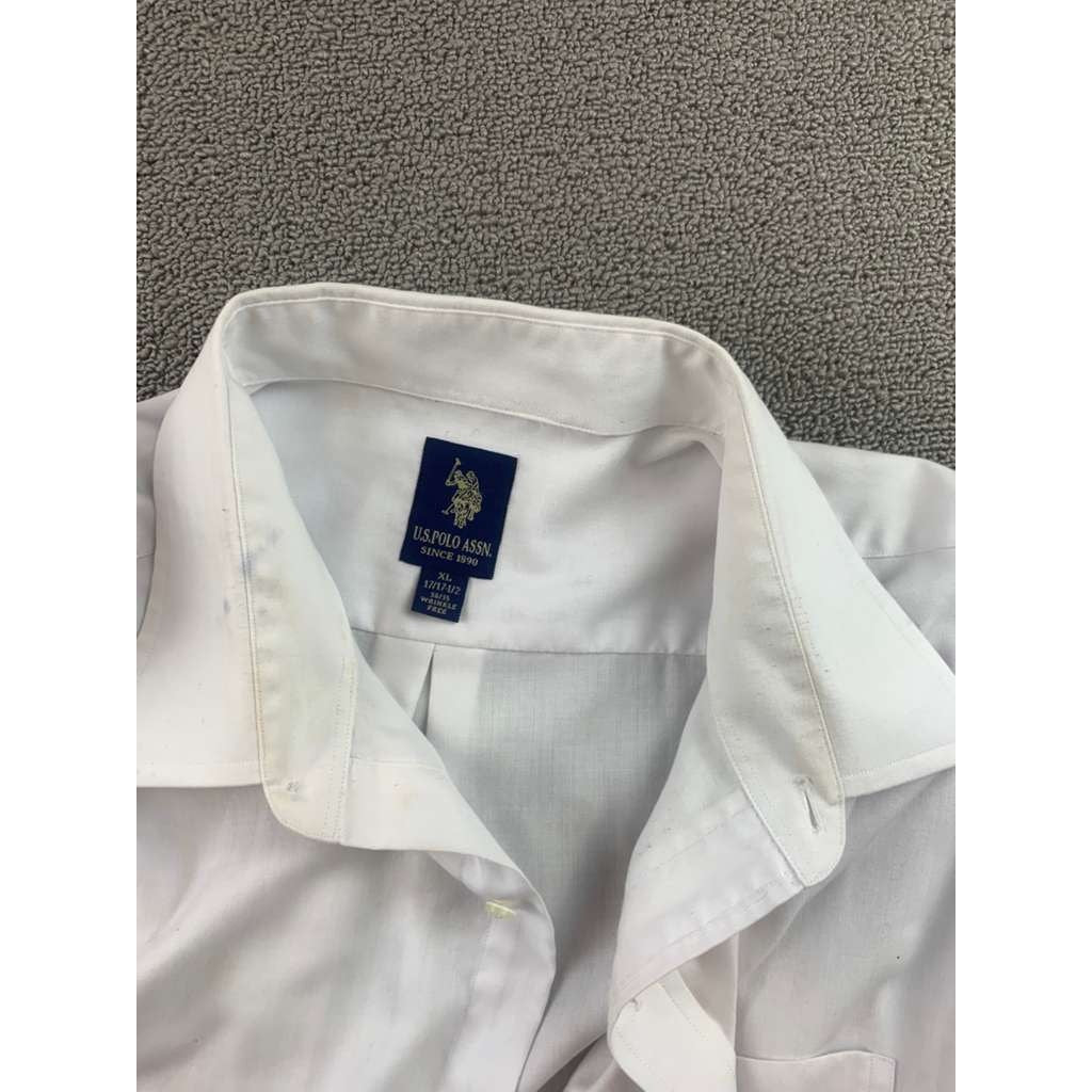 US POLO ASSN. White Button-Down Dress Shirt Wrinkle-Free Men's Size Extra Large