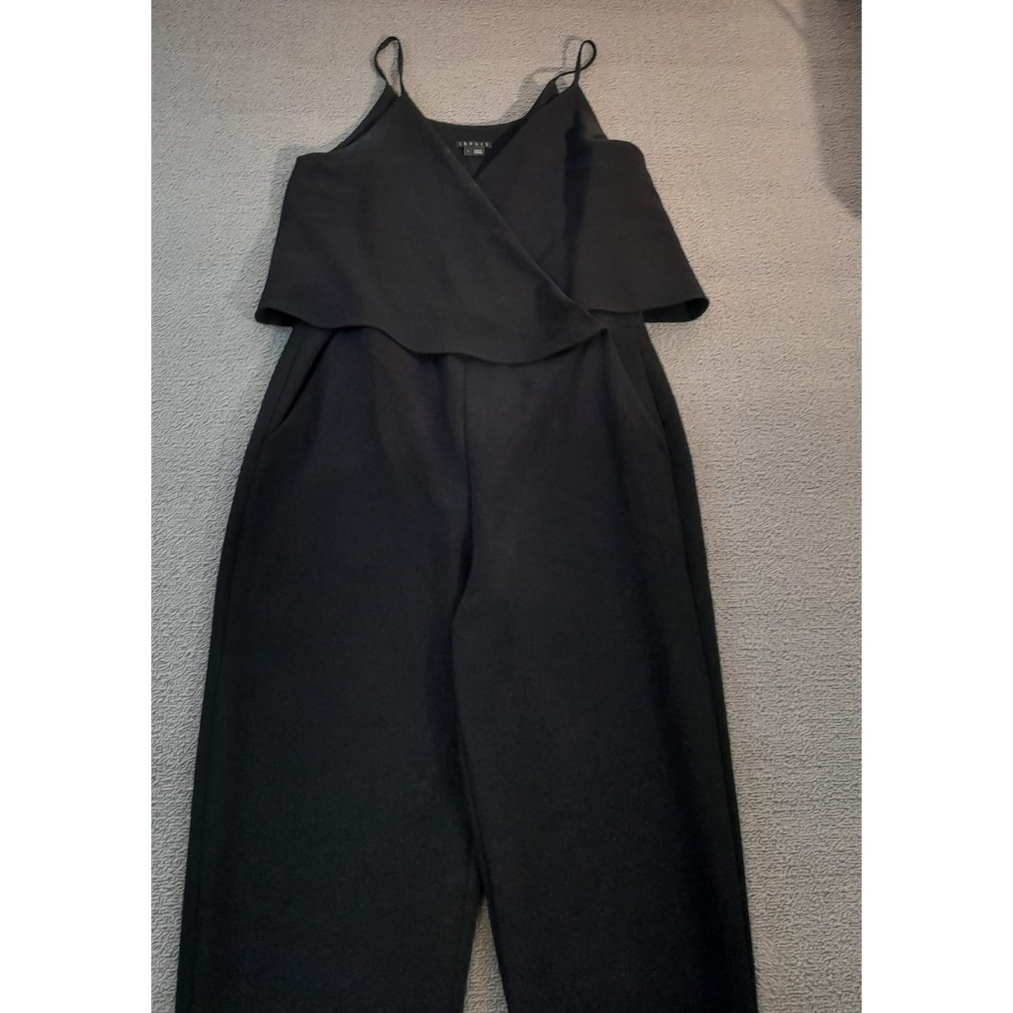 Theory Womens Size 4 Black Sleeveless Jumpsuit Wrap Top Jogger