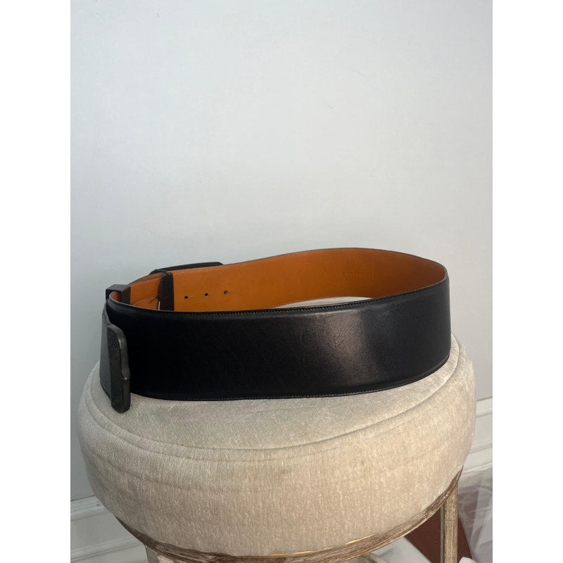 VIntage Ralph Lauren Collection Leather Belt Women M Black Western Buckle