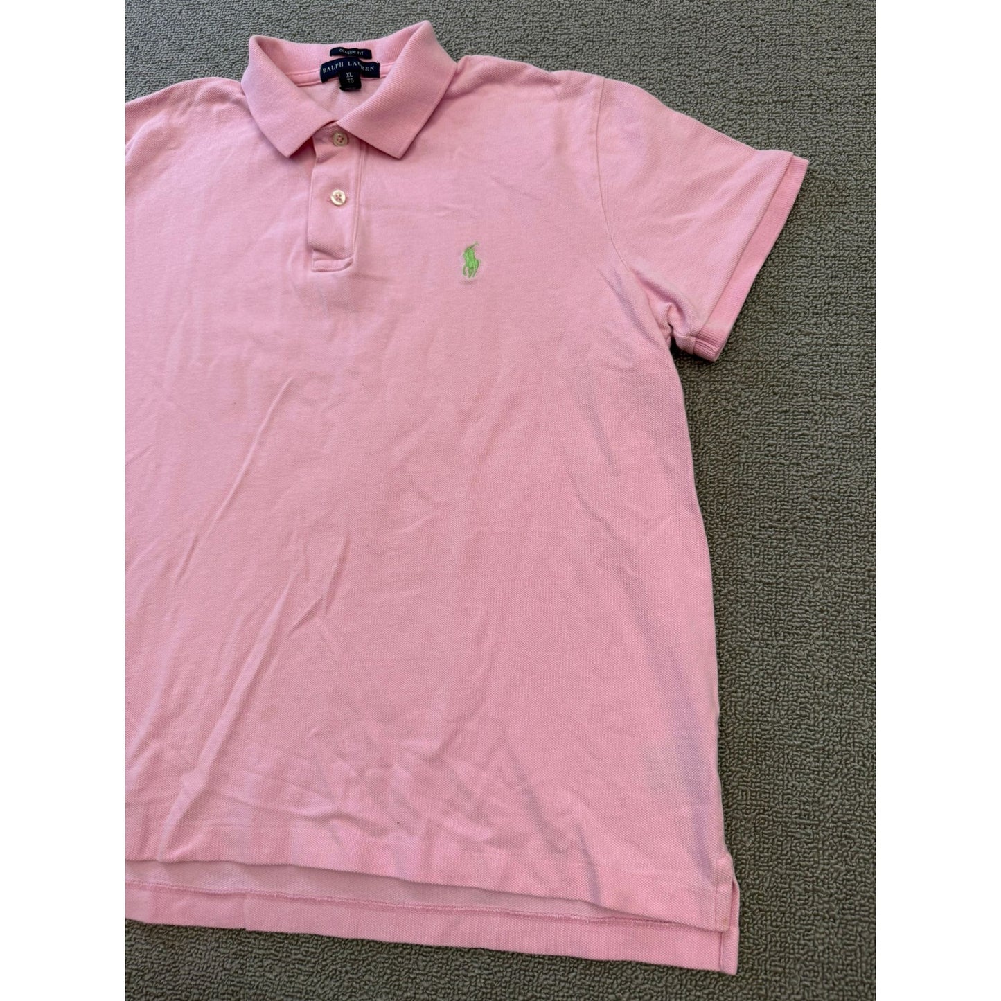 Ralph Lauren XL Pink Polo Shirt Rugby Short Sleeve Collared