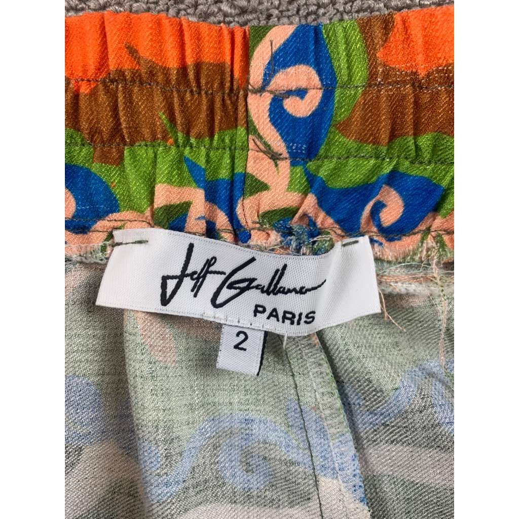 Jeff Gallano Paris Womens 2 Shorts Floral Print Elastic Waist Drawstring Hippie