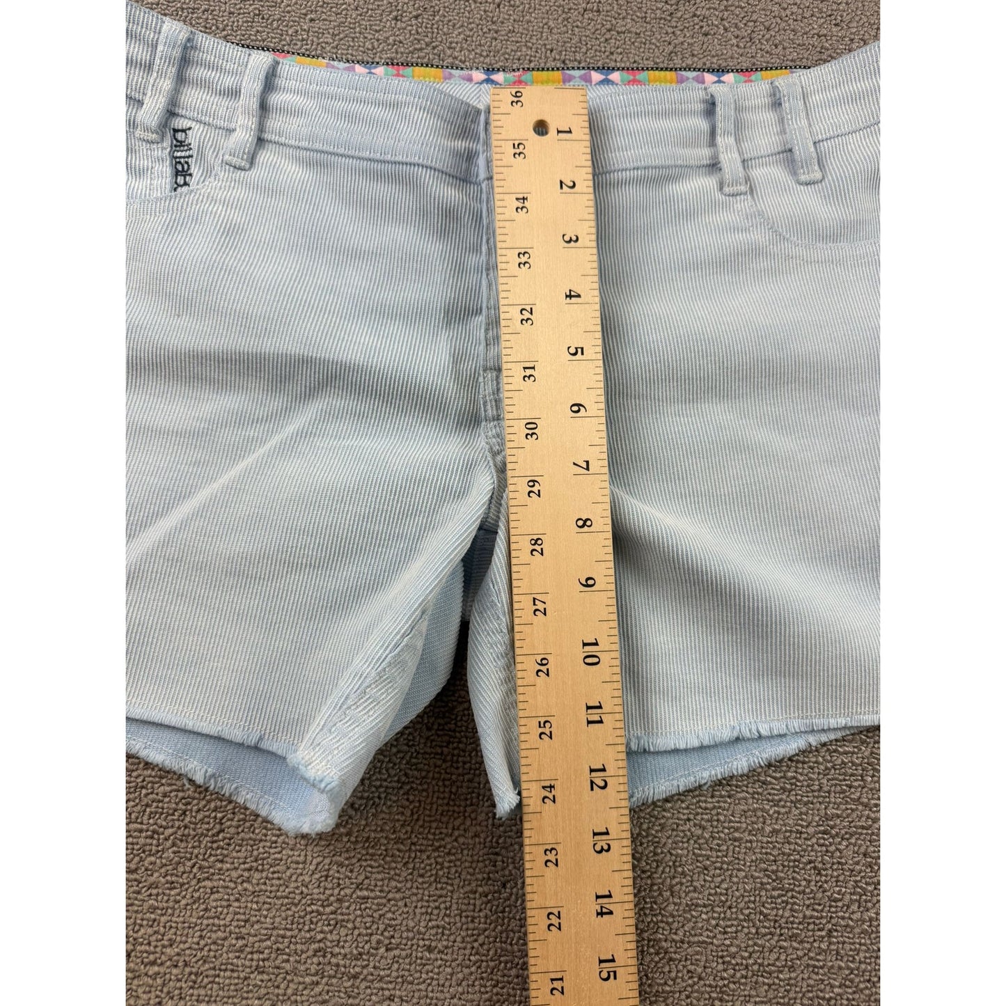 Billabong Women’s Shorts Size Size 9 Light Blue Pinstripe Y2K Surf Skate Frayed