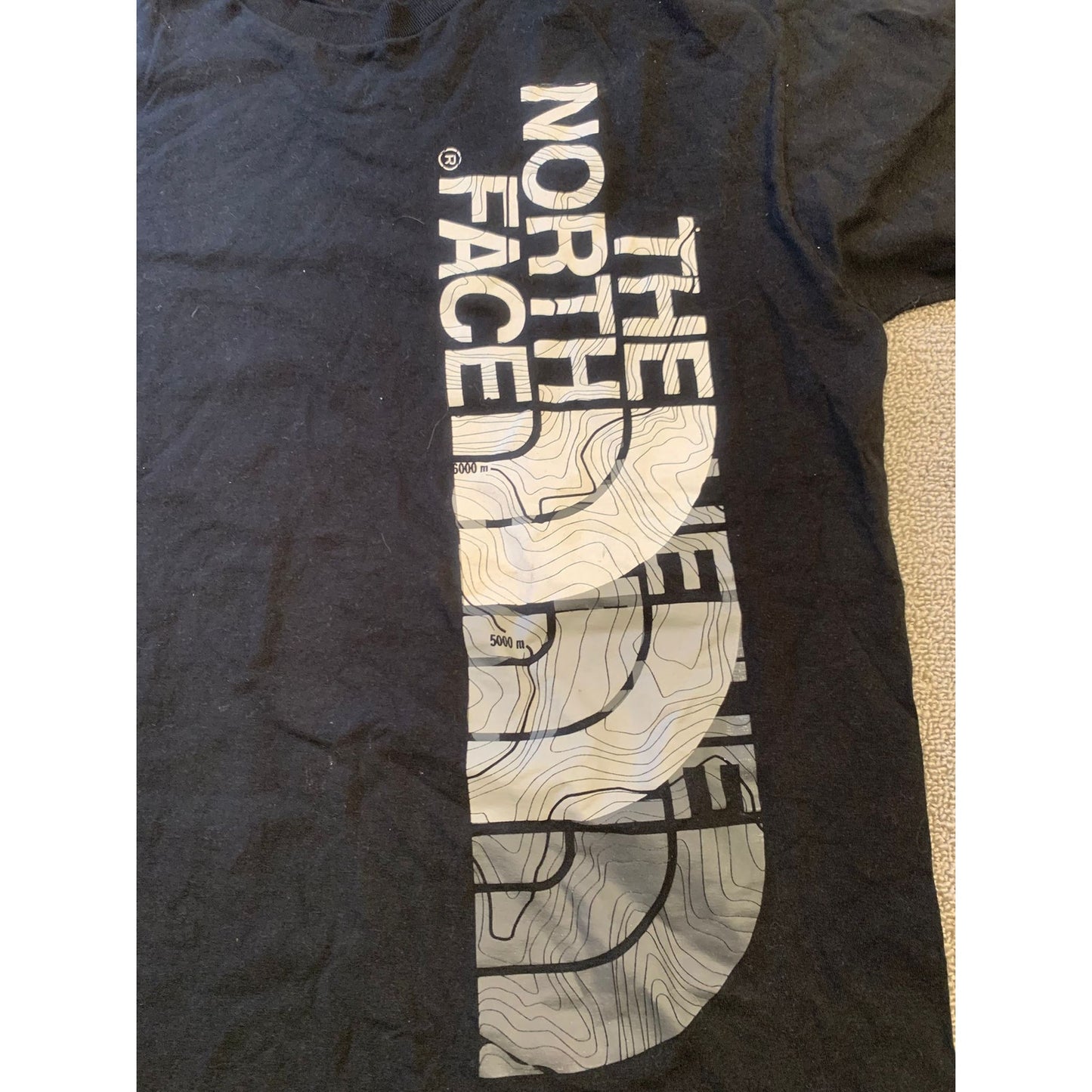 THE NORTH FACE Men's T-Shirt Tee M Black Half Dome Contour Map Graphic Logo