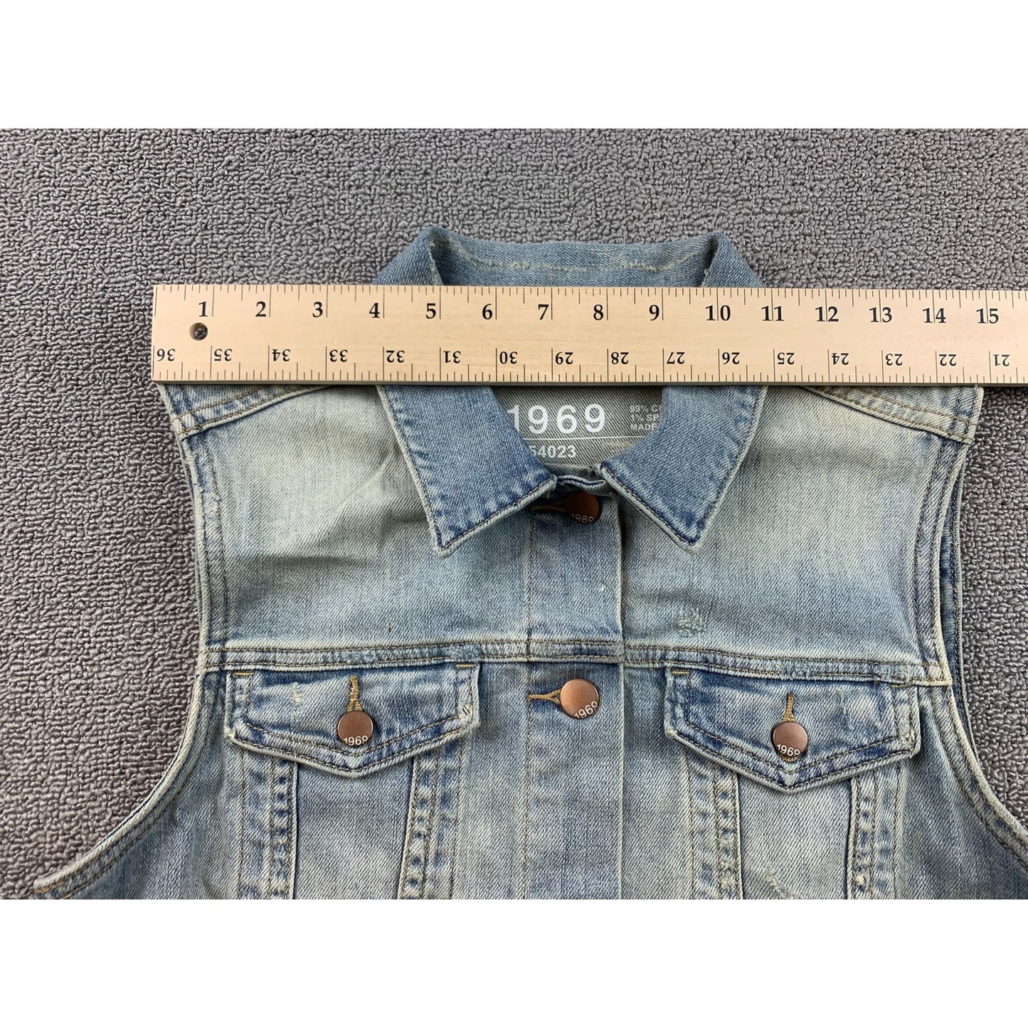 Y2K Gap 1969 Jean Vest Women's Medium Blue Trucker Collared Denim Washed