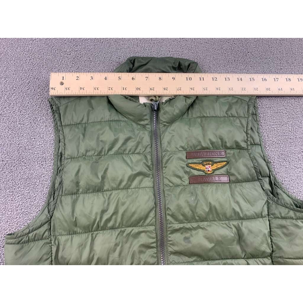 Aviazione Navale Puffer Aviation Vest Men's Small  Italian Navy And Wings Patch