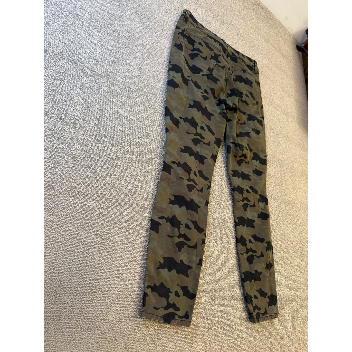 L'AGENCE Women's Camouflage Skinny Jeans 26 Green Black Yellow Side Stripe