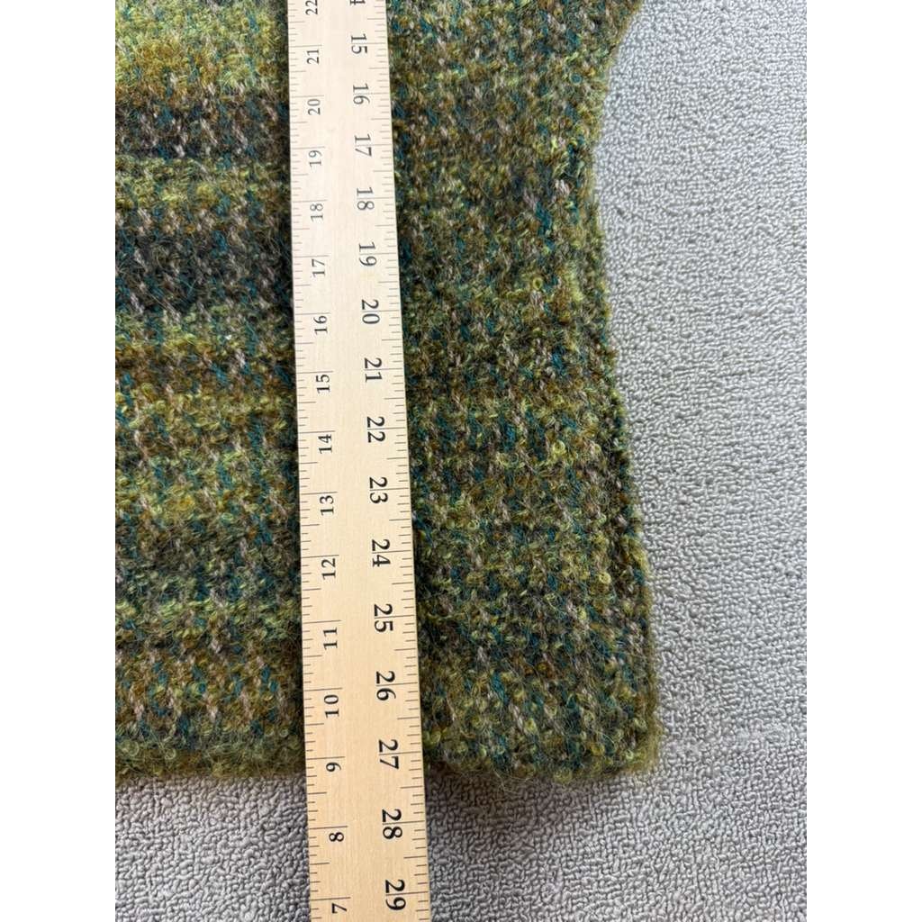 Renee Green Handwoven Designs Artisan Cardigan Sweater XL Green Button Front