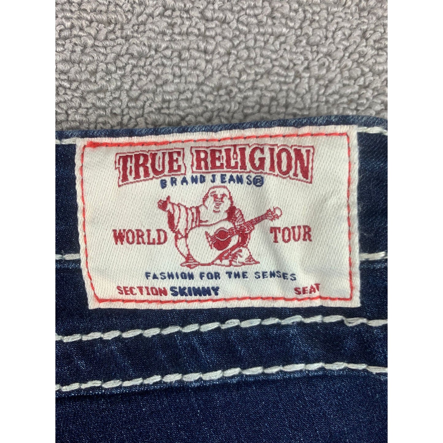 True Religion Women's 33 Blue Bobby Shorts Denim Jean Cutoffs