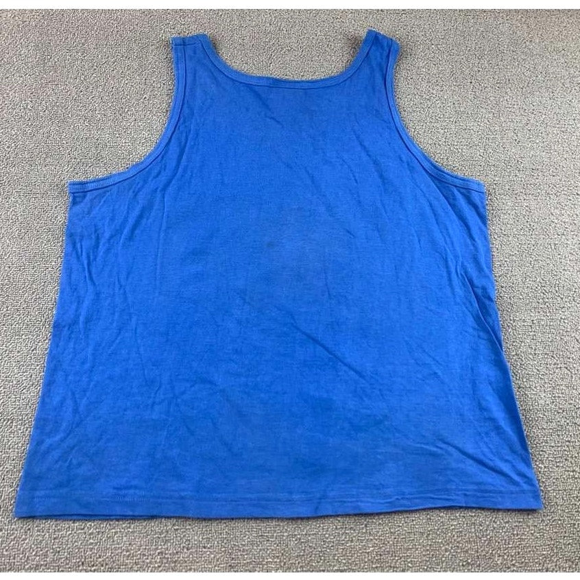 Disney Mickey & Co Goofy Varsity Tank Top Mens Large Blue 1 Graphic 90s Y2K