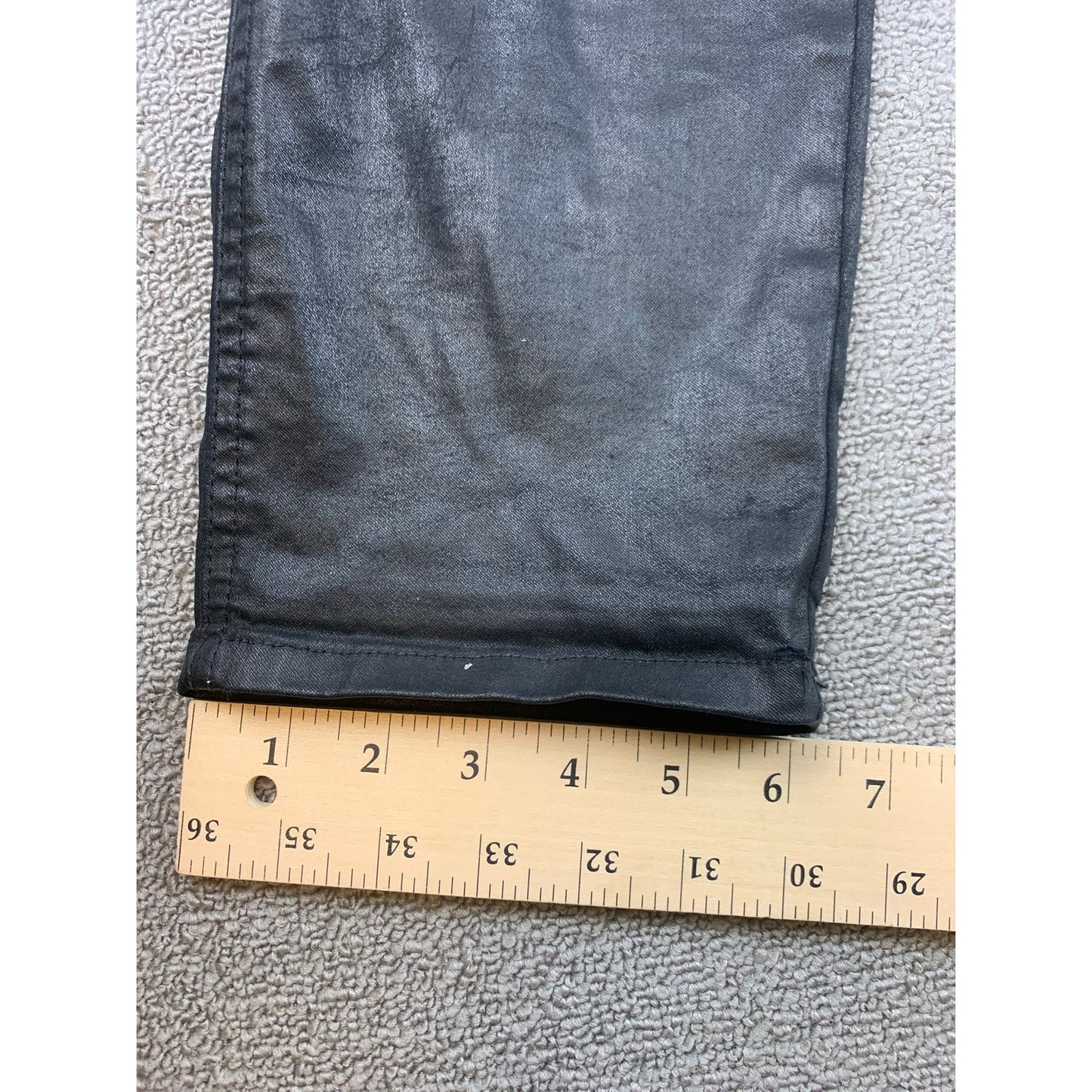 Current/Elliott Women's 3 Black Coated Denim Overalls Jumpsuit Pants