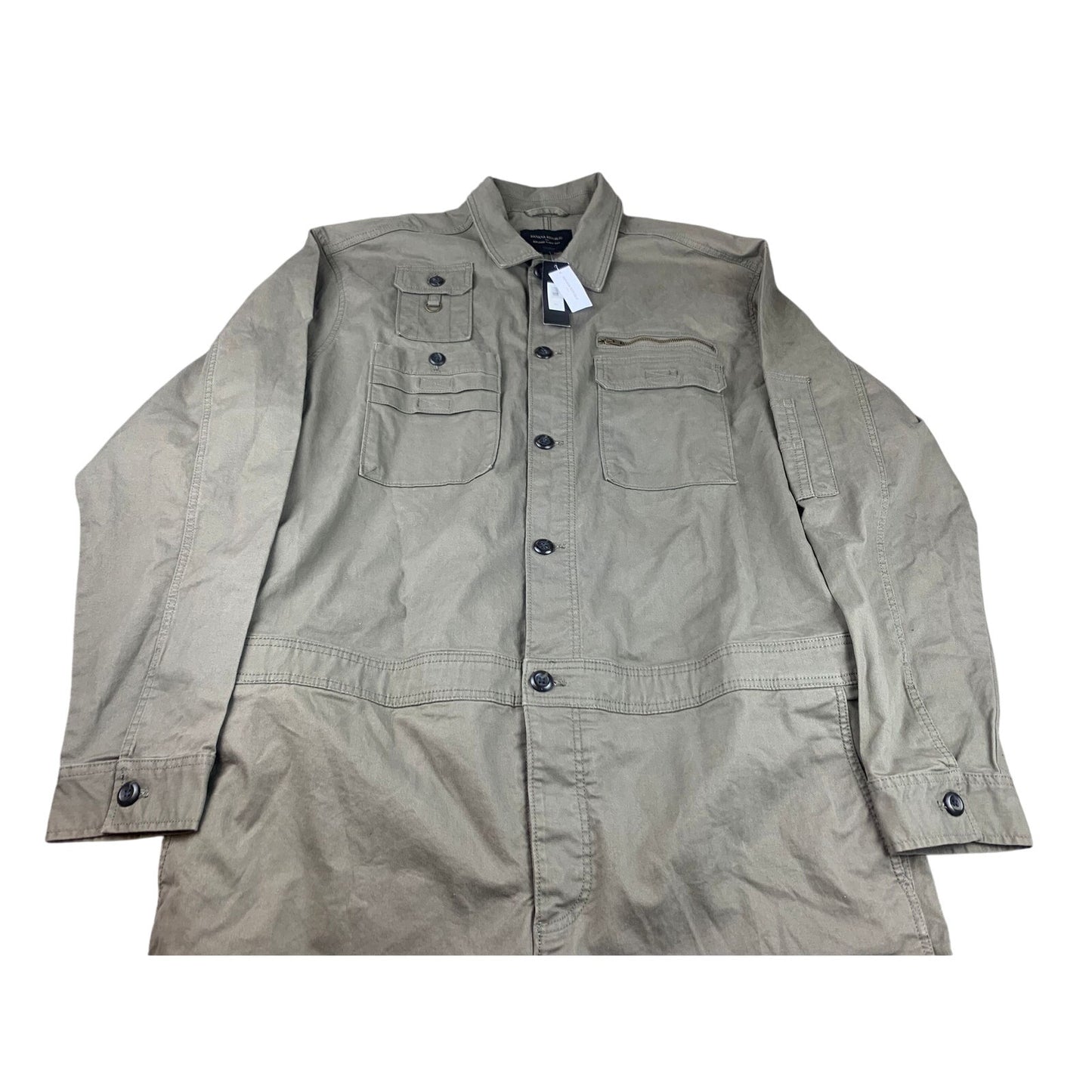 Banana Republic Men XXL Tall Cotton Explorer flight Suit Jumpsuit Olive NWT