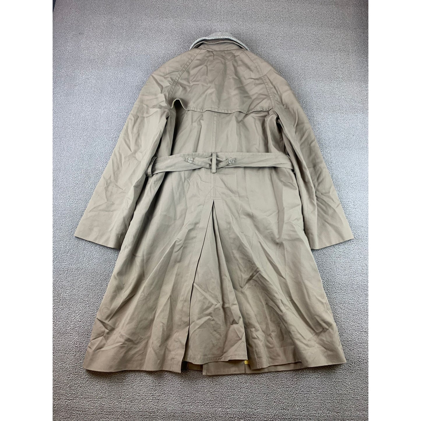 GAP Trench Coat Men's Medium Khaki Belted Double Breasted Removable Wool Liner