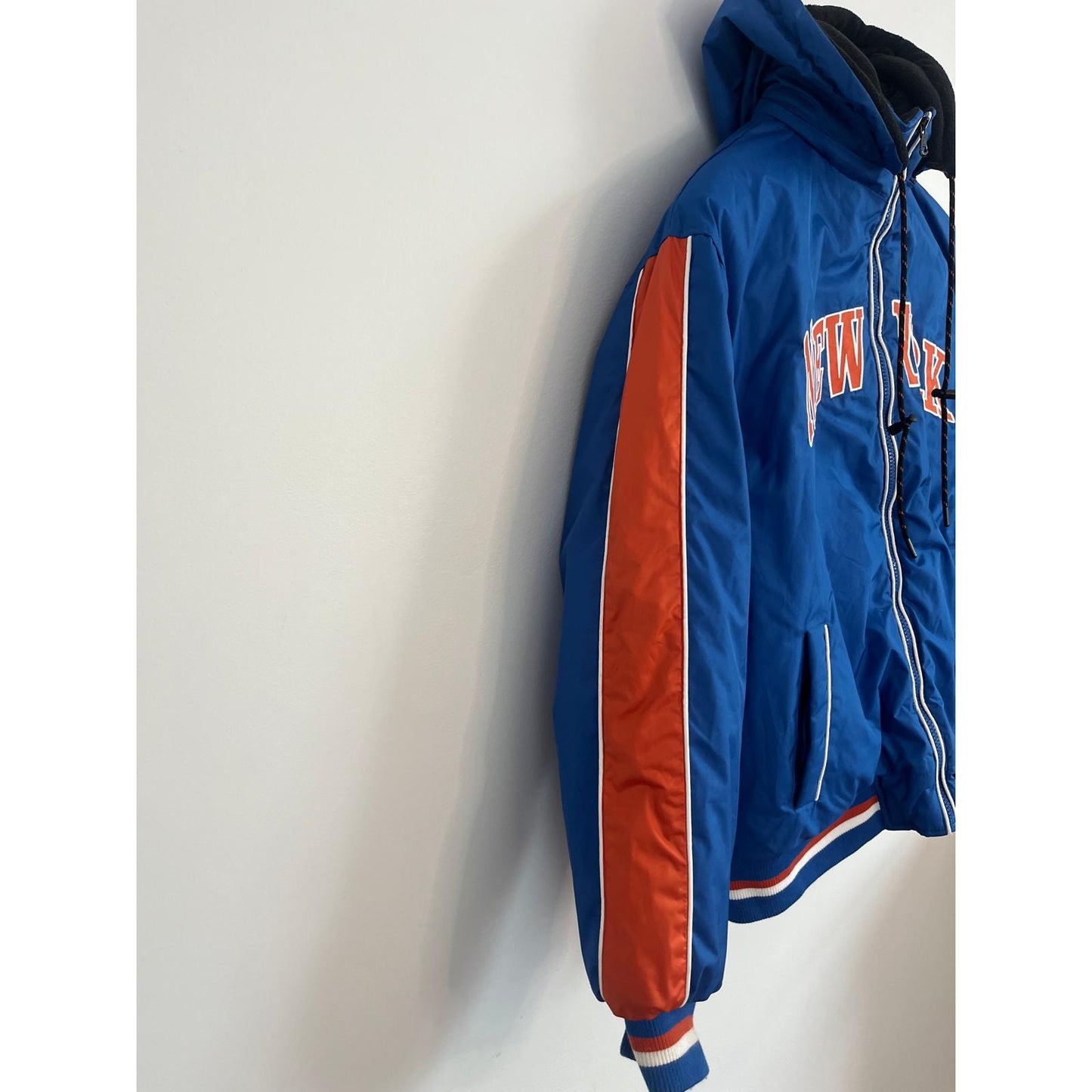 Spire New York Puffer Jacket Men M Blue Hooded Winter Zip Up Insulated