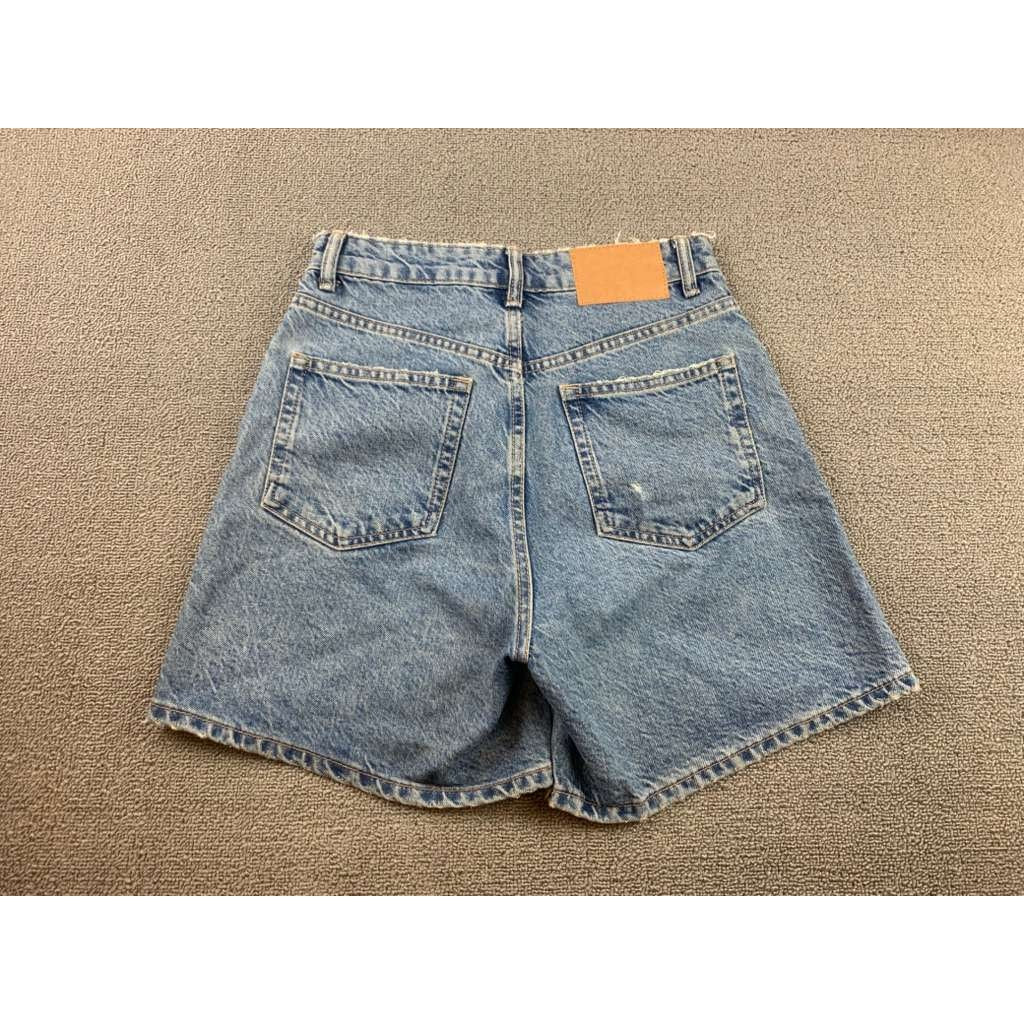 Zara Denim Shorts Women 4 High Rise Light Wash Classic 5 Pocket