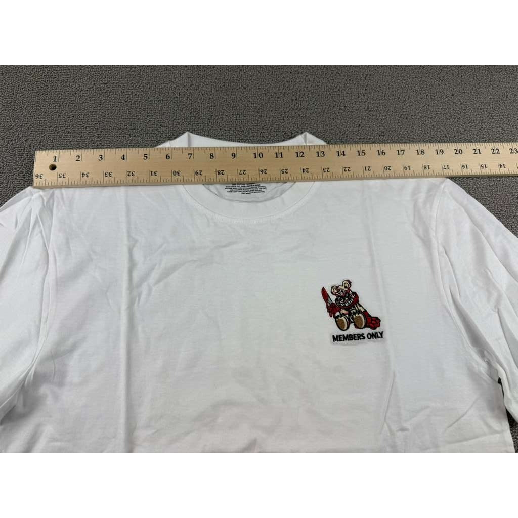Members Only Graphic T Shirt Mens M White Bloody Bear Knife Logo Cotton